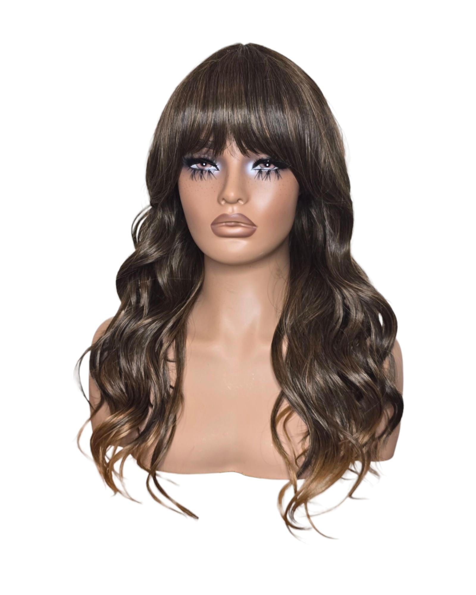 Mid Brown Long Wavy Wig. Abigail
