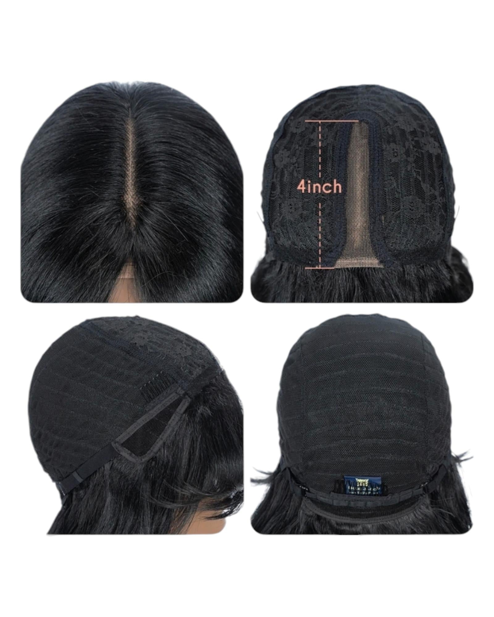 Ombre Brown Middle Part Lace Wig Blonde Bangs. Mila