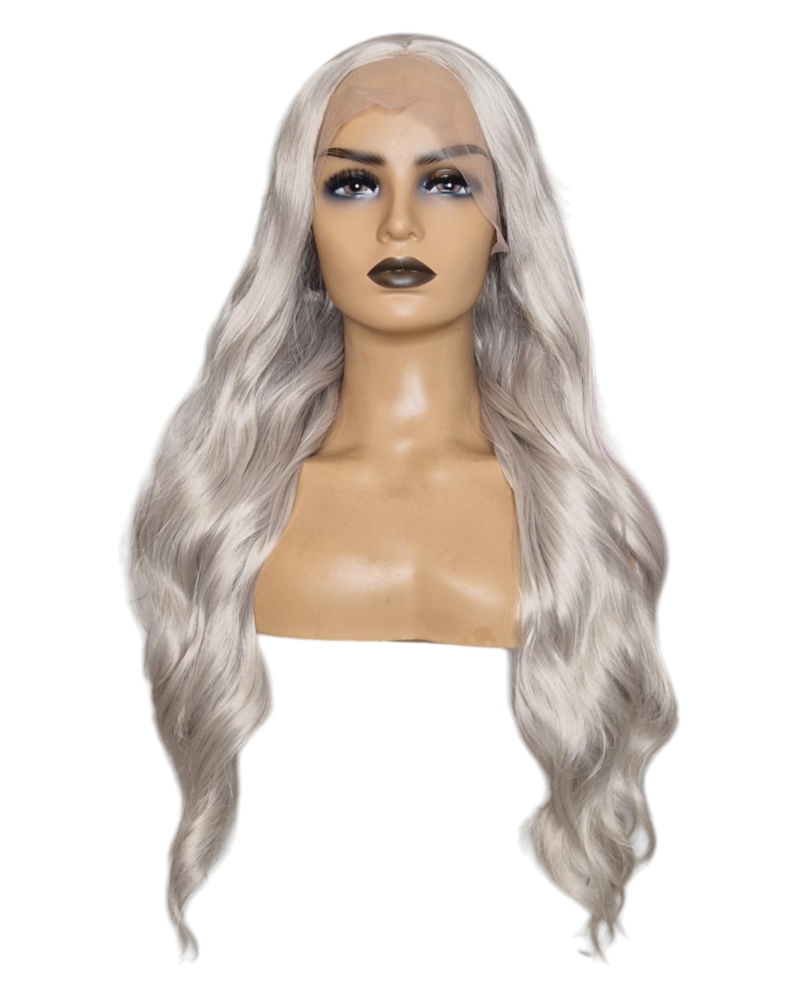 Platinum Steel Blonde Long Lace Front Wig. VidaX