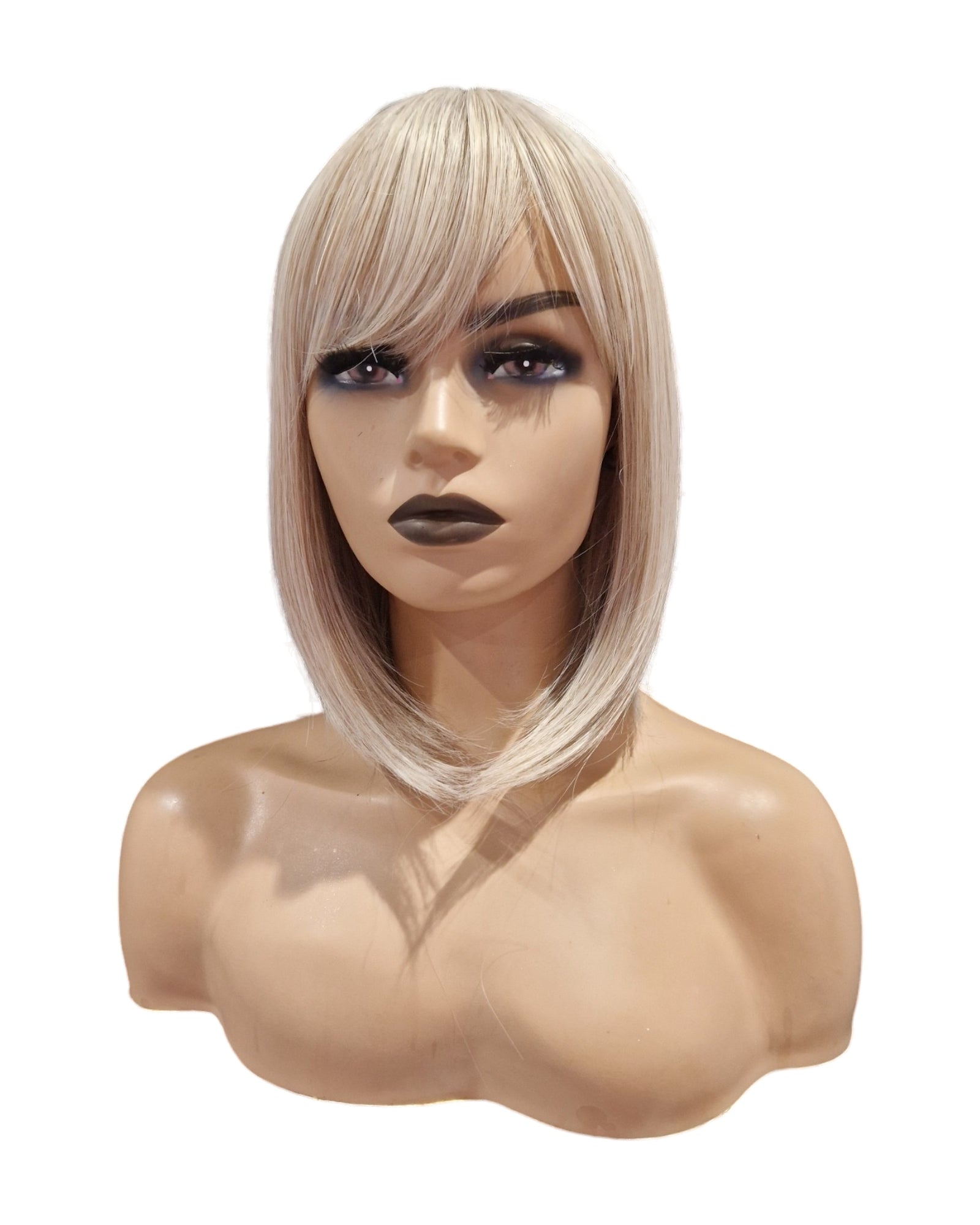 Platinum Blonde Bob Hairstyle Wig. Katie