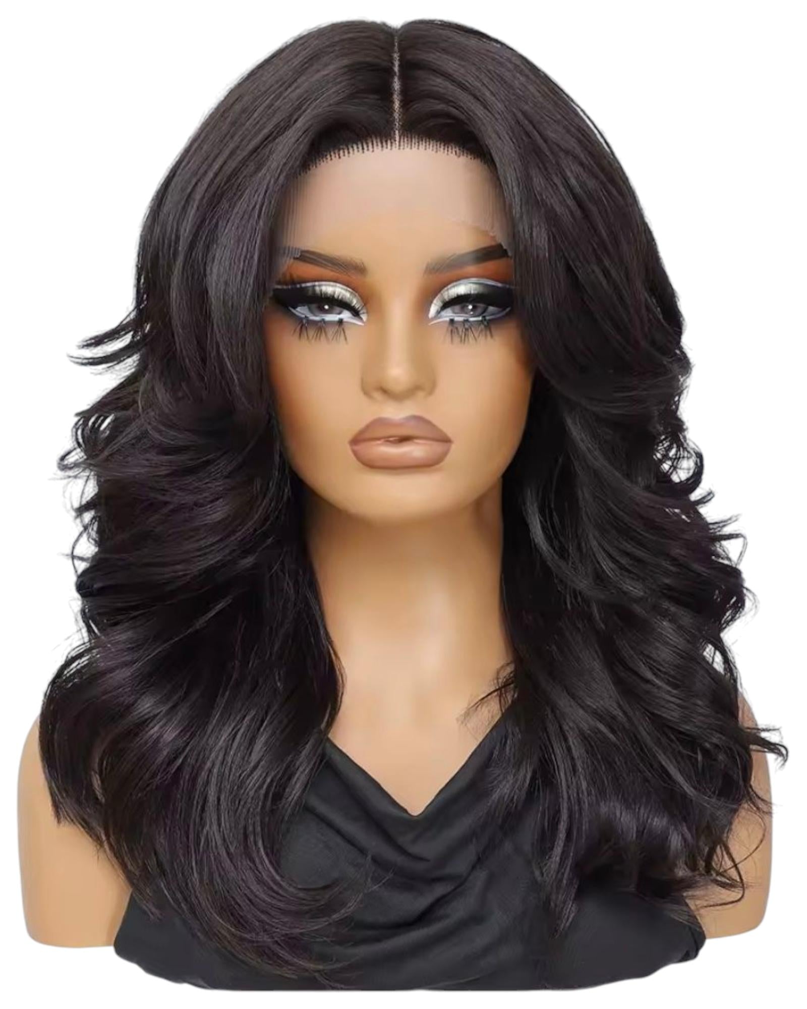 Brown Black Layered Lace Front Wig. Bari