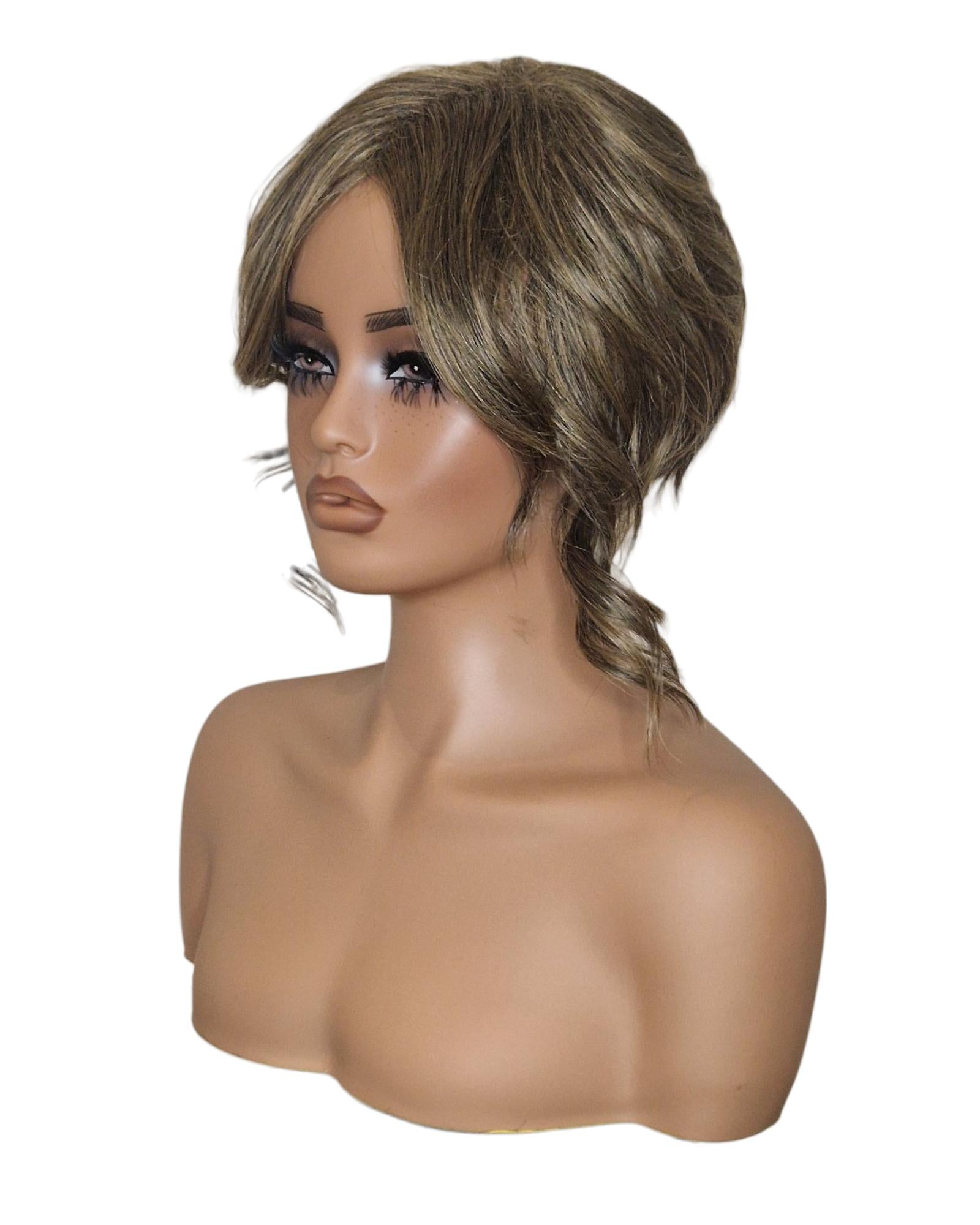 Autumn Blonde Faux Up Do Bob Wig. Rose.