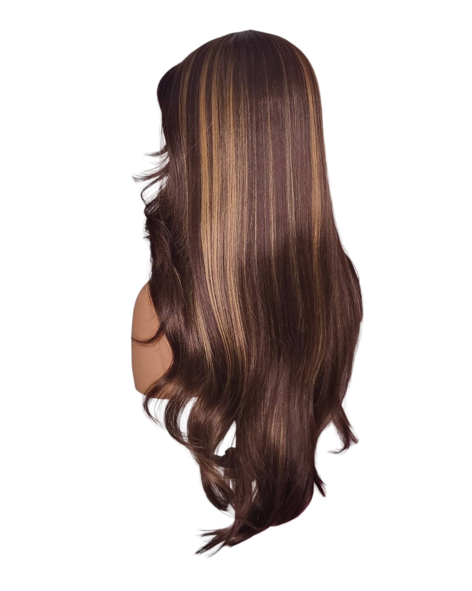 Brown Blonde Highlighted Long Lace Front Wig. Jayla