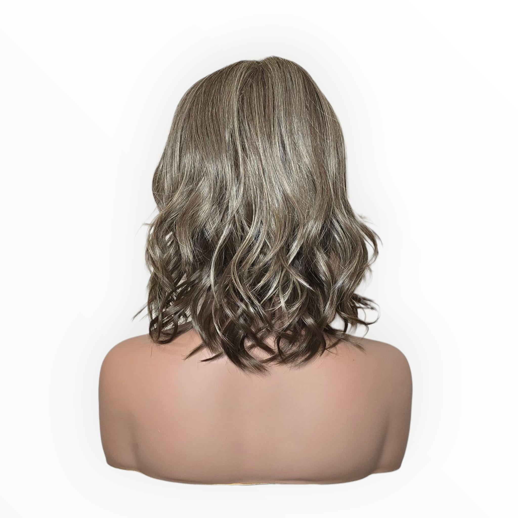 Silver Ash Blonde Wavy Bob Wig. Abbi