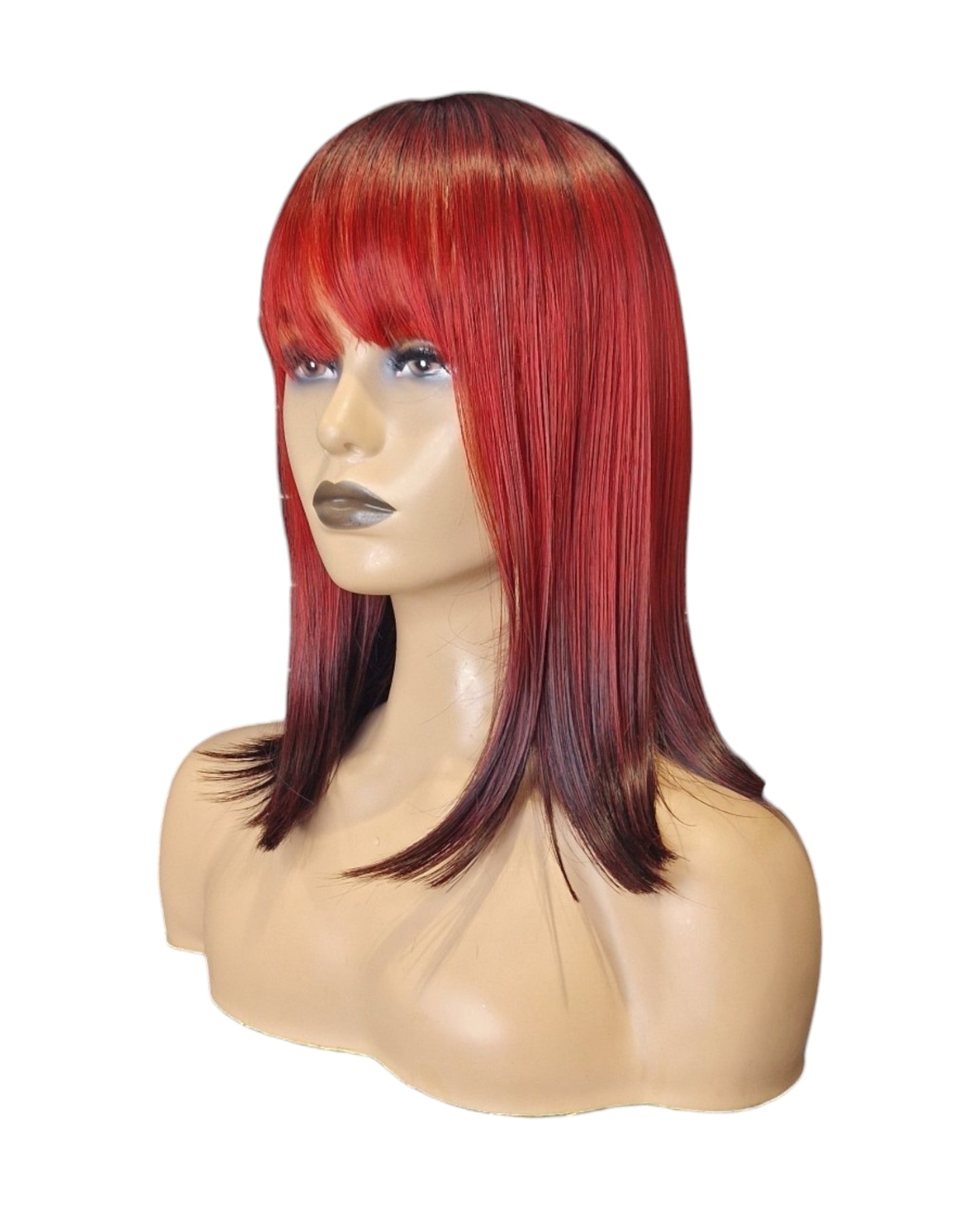 Red Ombre Bobbed Hairstyle Wig. Katy.