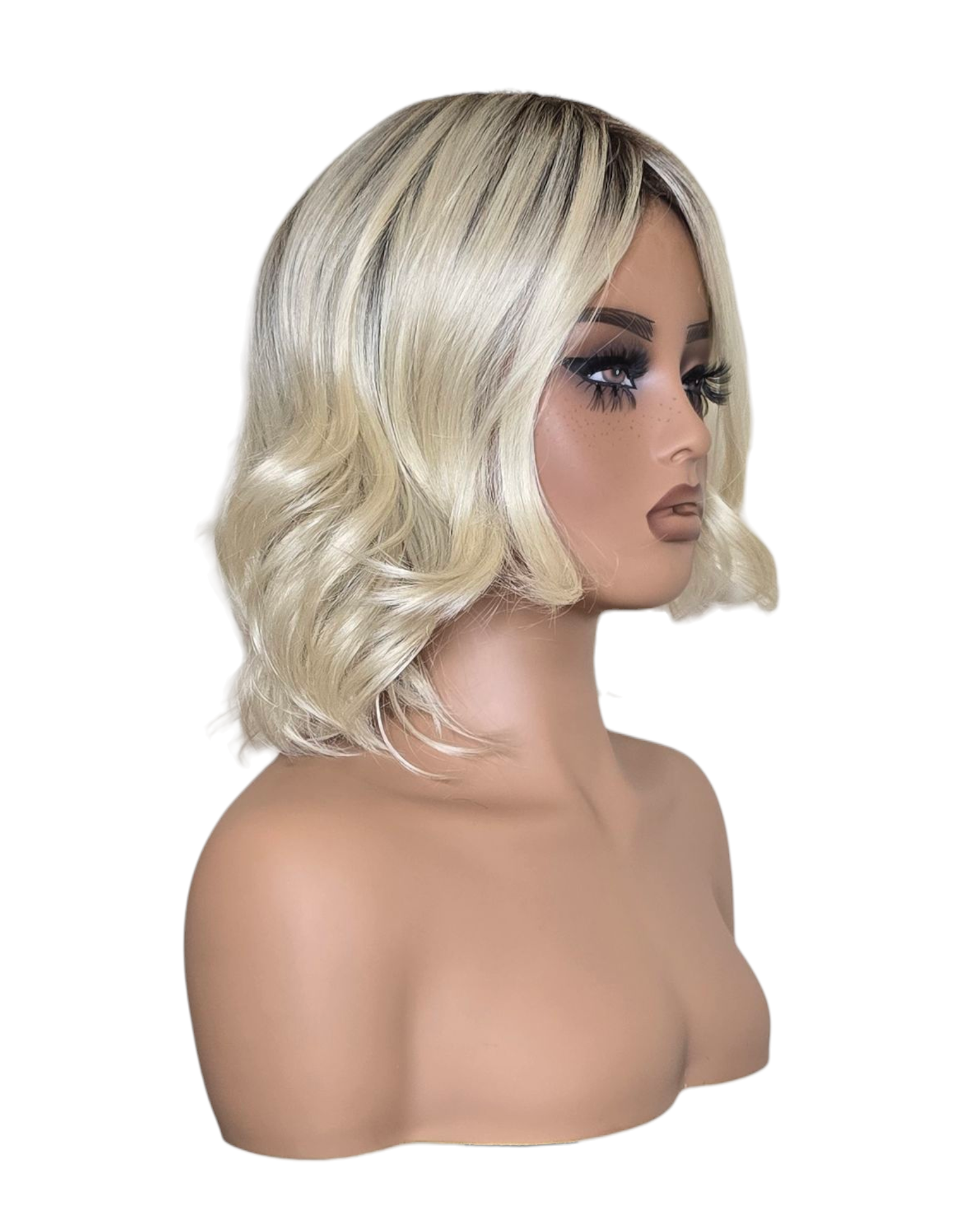 Platinum Blonde Wavy Bob Wig. Abbi