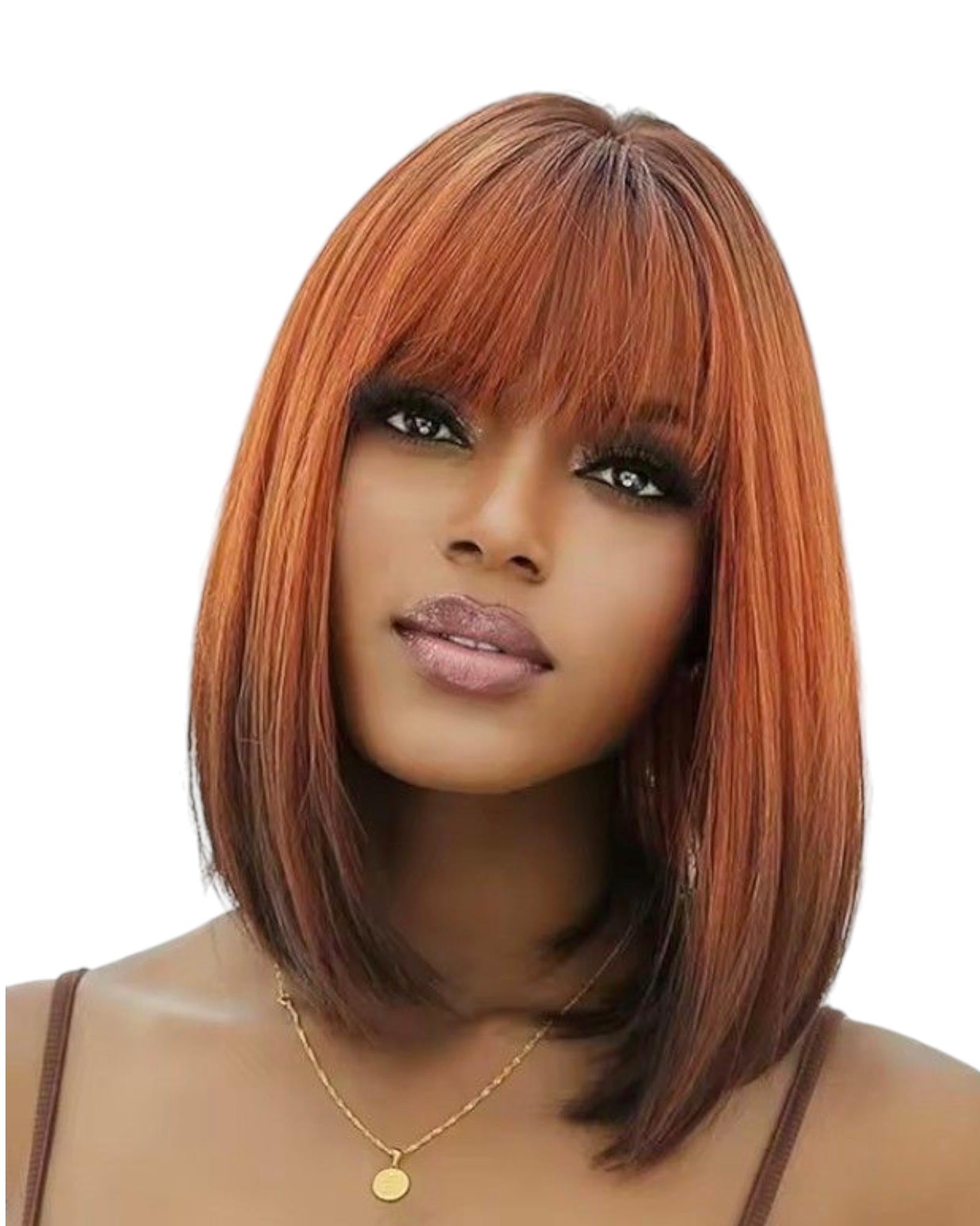 Ginger Brown Ombre Bobbed Wig. Zoffie