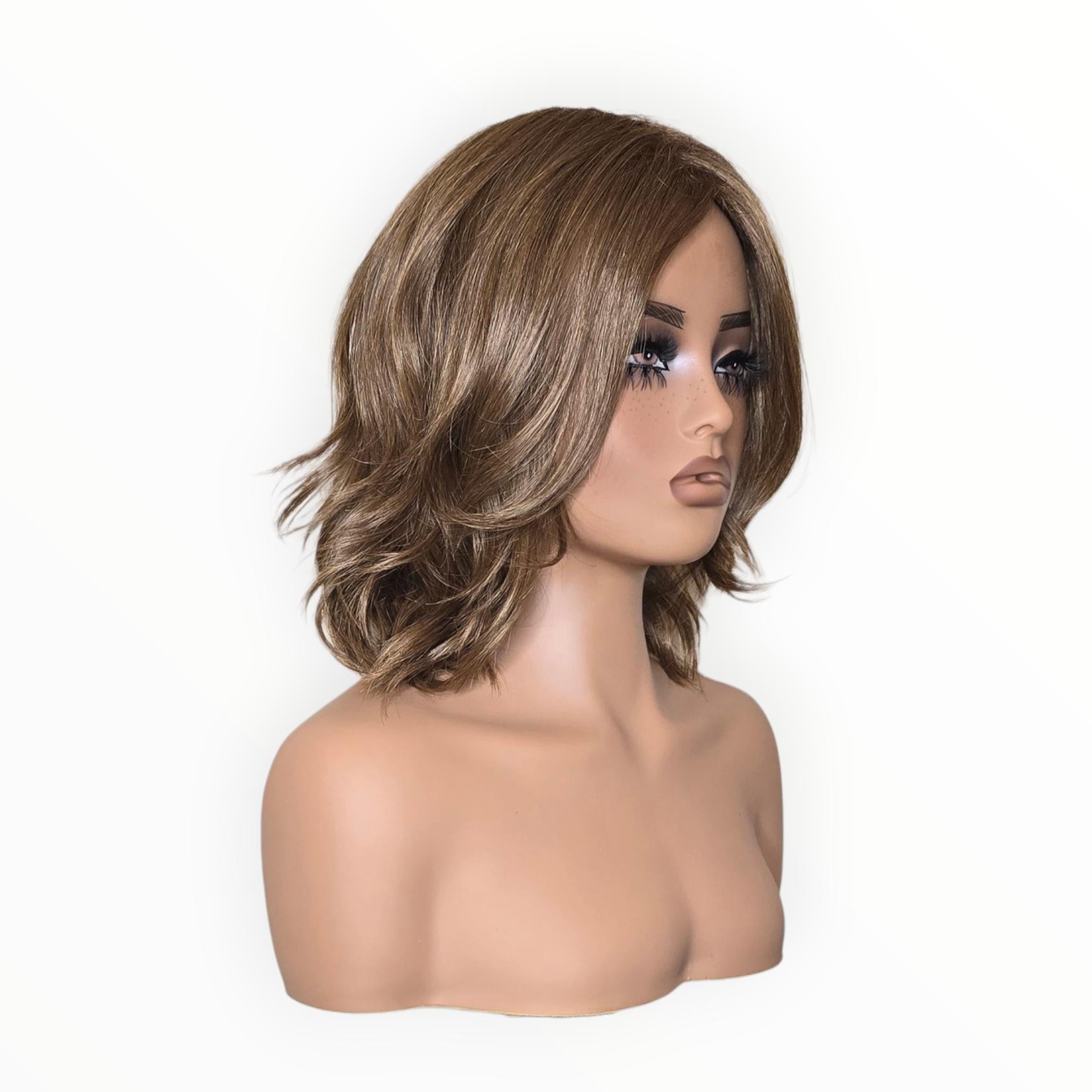 Autumn Blonde Wavy Bob Style Wig. Abbi