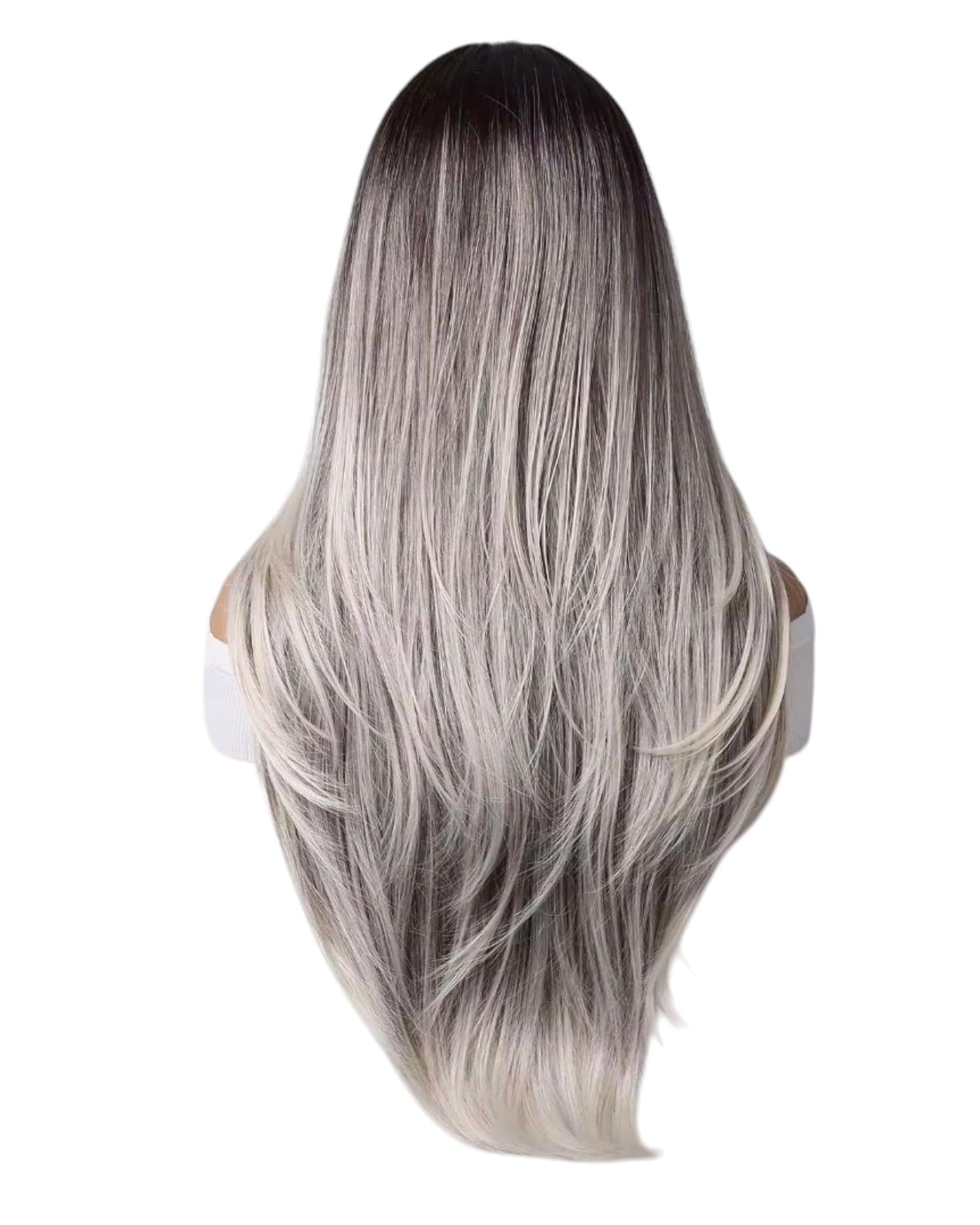 Silver Ombre Long Cosplay Wig. Eleven