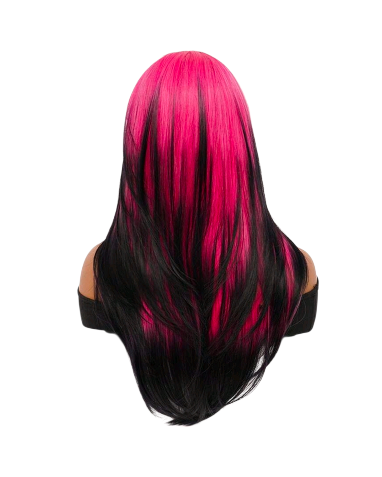 Fuchsia Pink Black Ombre Wig. Pinkie