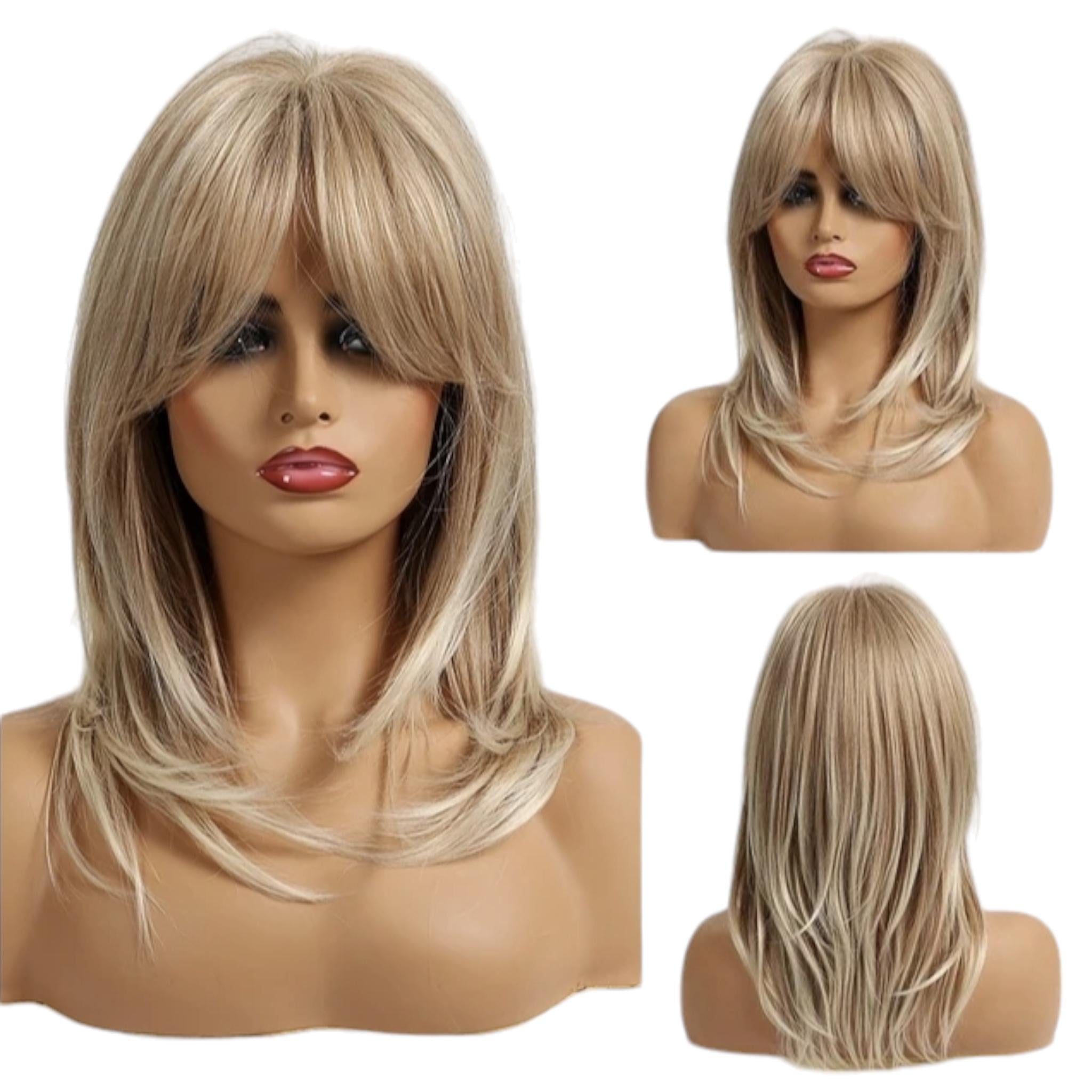 Golden Tipped Blonde Face Framing Shoulder Length Wig. Alure