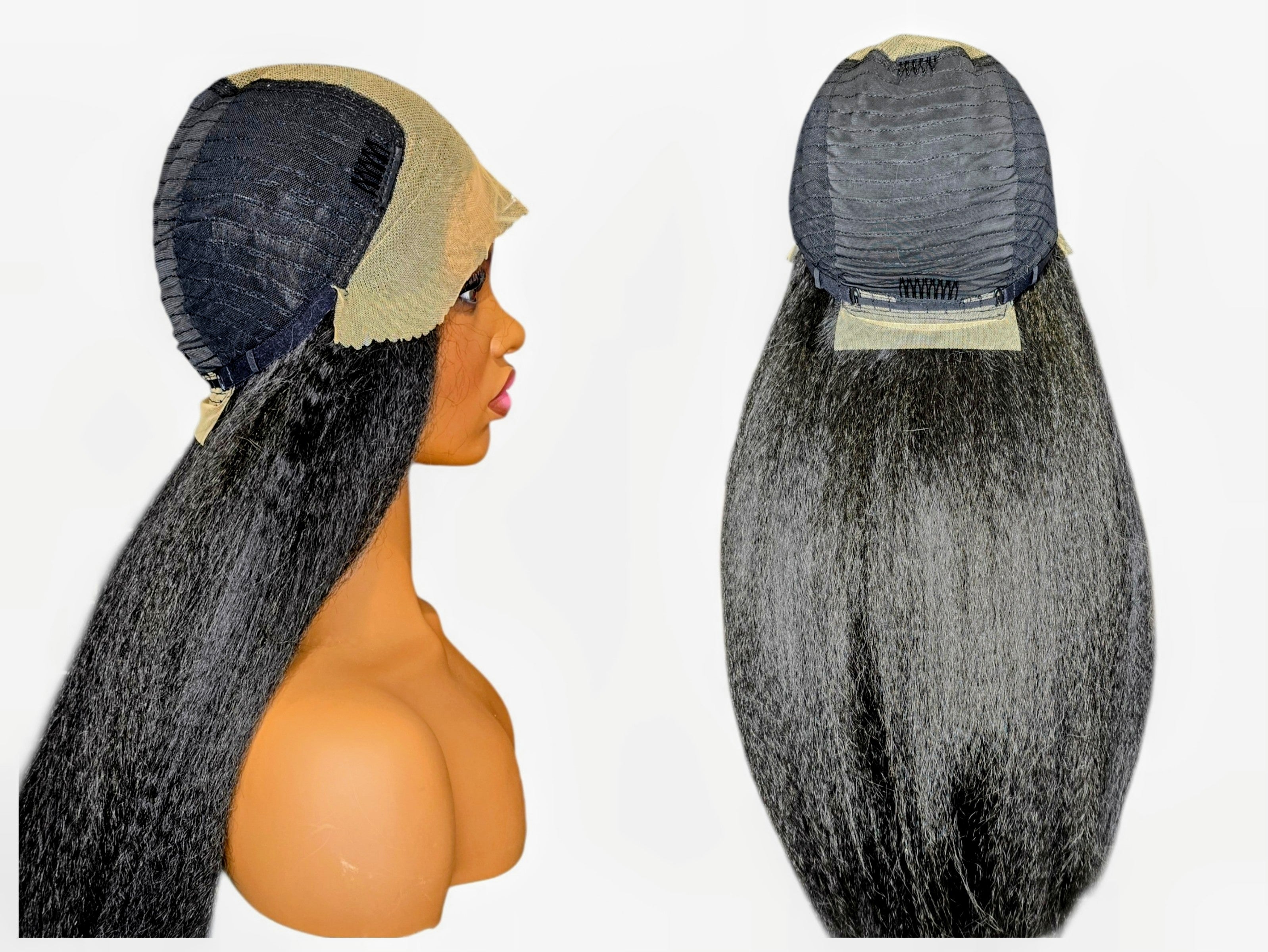 Black Relaxed Texture Lace Front Wig.