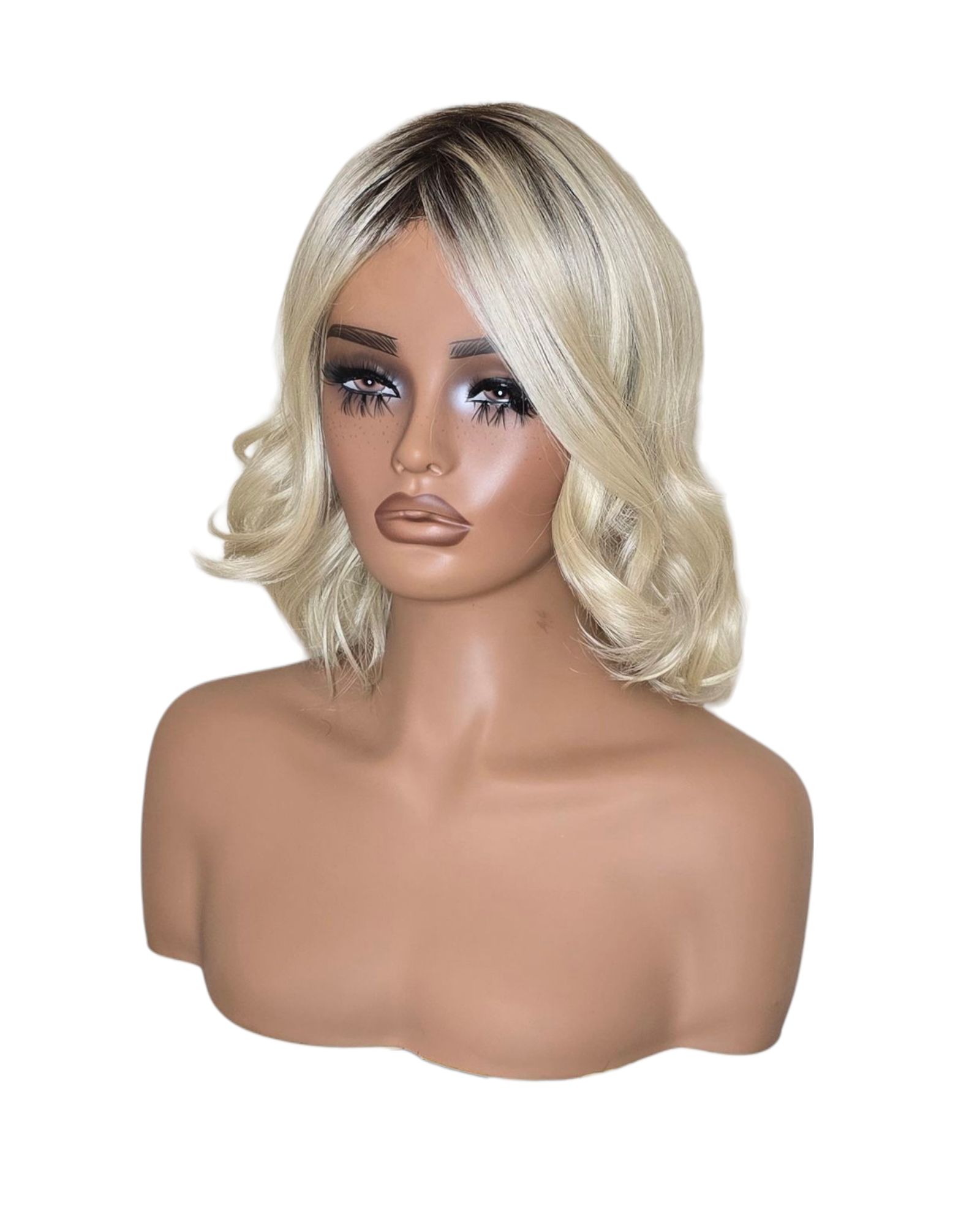 Platinum Blonde Wavy Bob Wig. Abbi