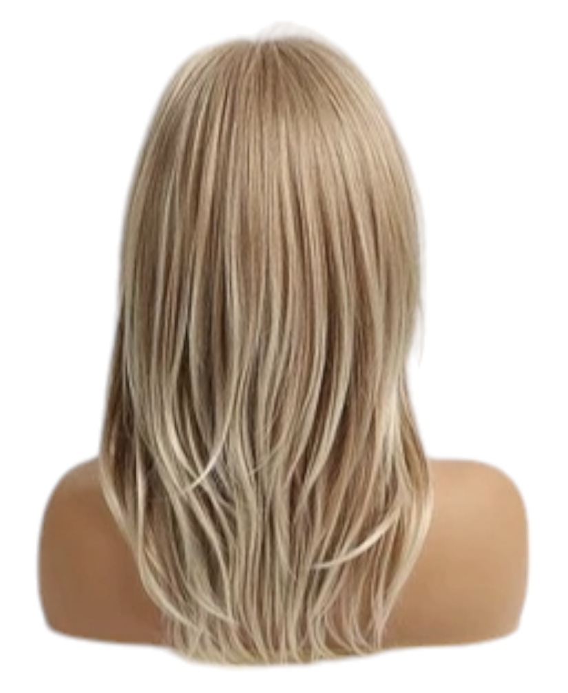Golden Tipped Blonde Face Framing Shoulder Length Wig. Alure