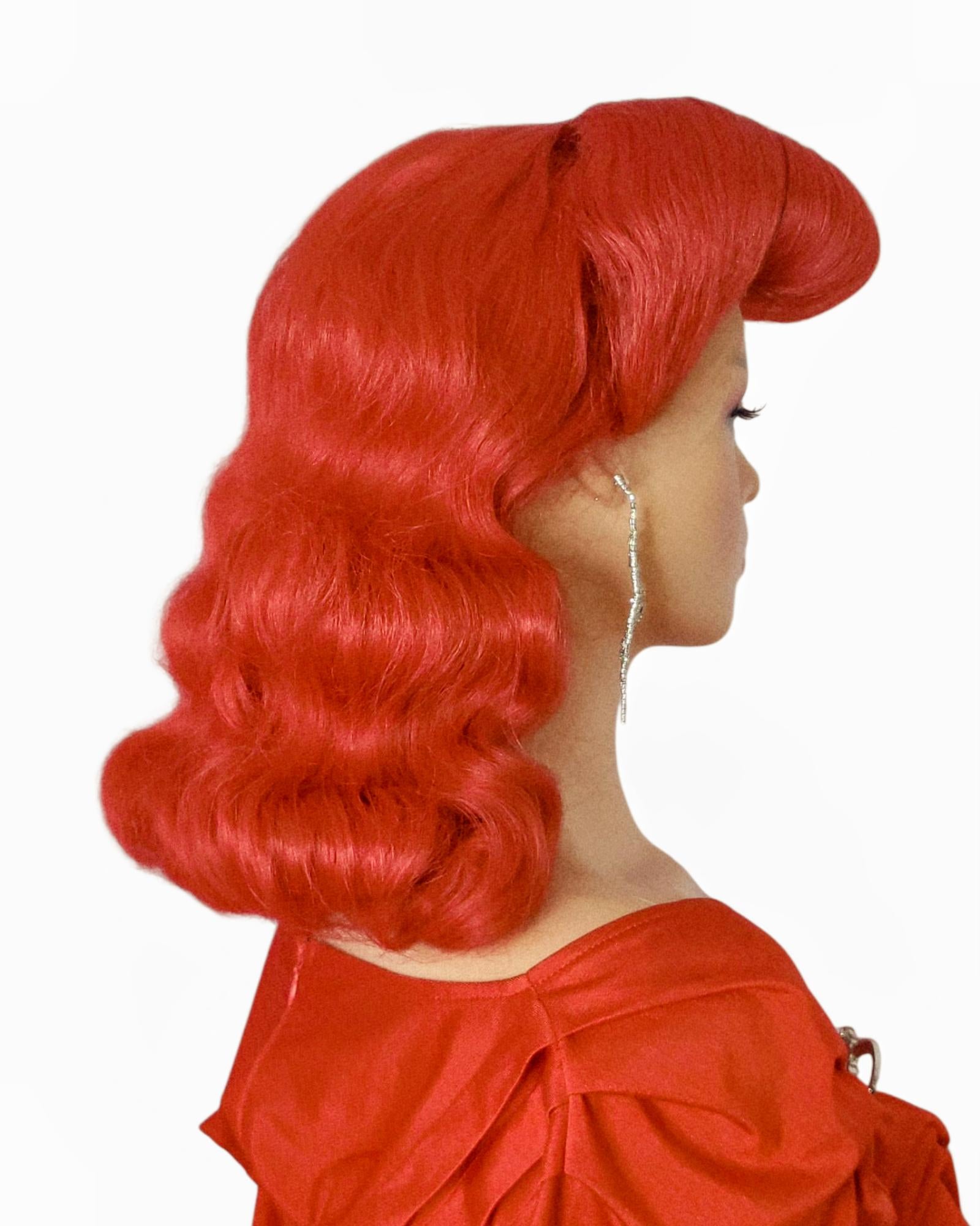 Red Pin Up Vintage Roll Wig.