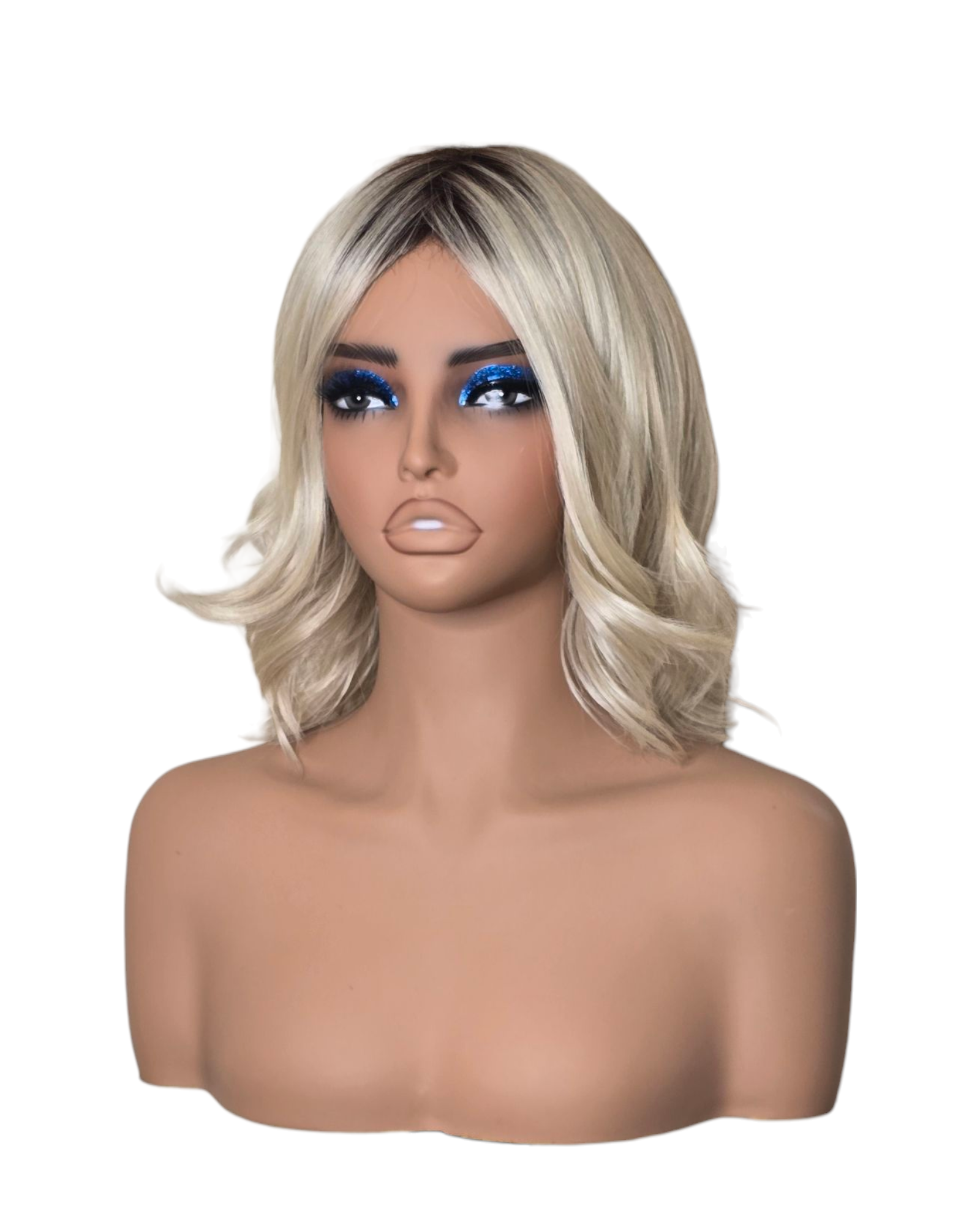 Platinum Blonde Wavy Bob Wig. Abbi