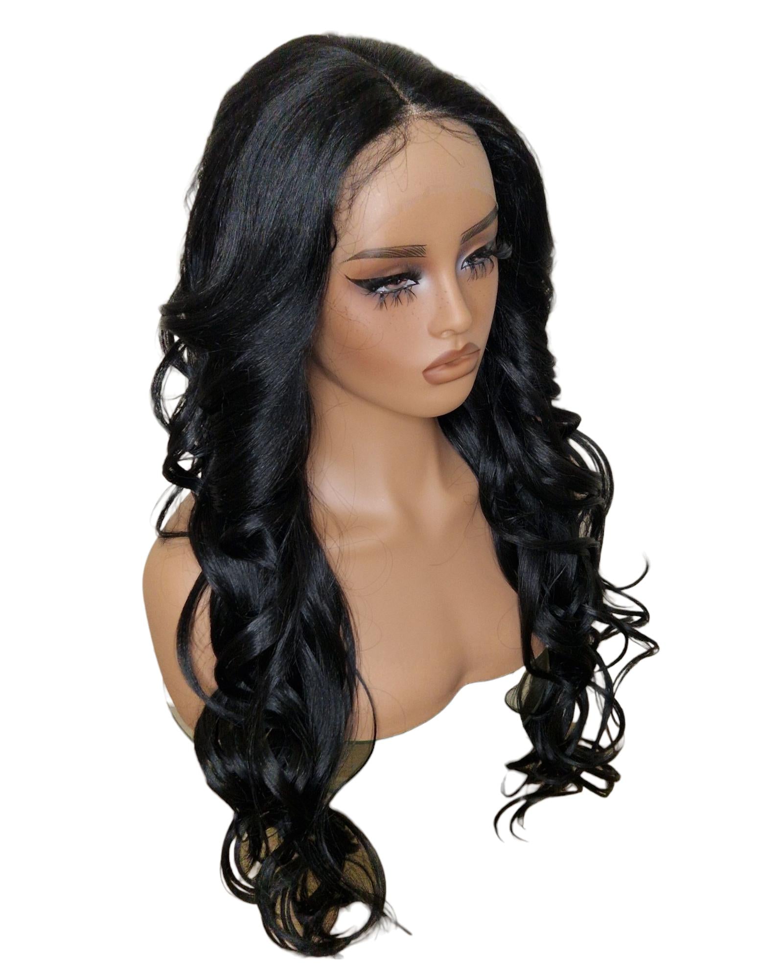 Black Long Wavy Lace Front Wig. Echo