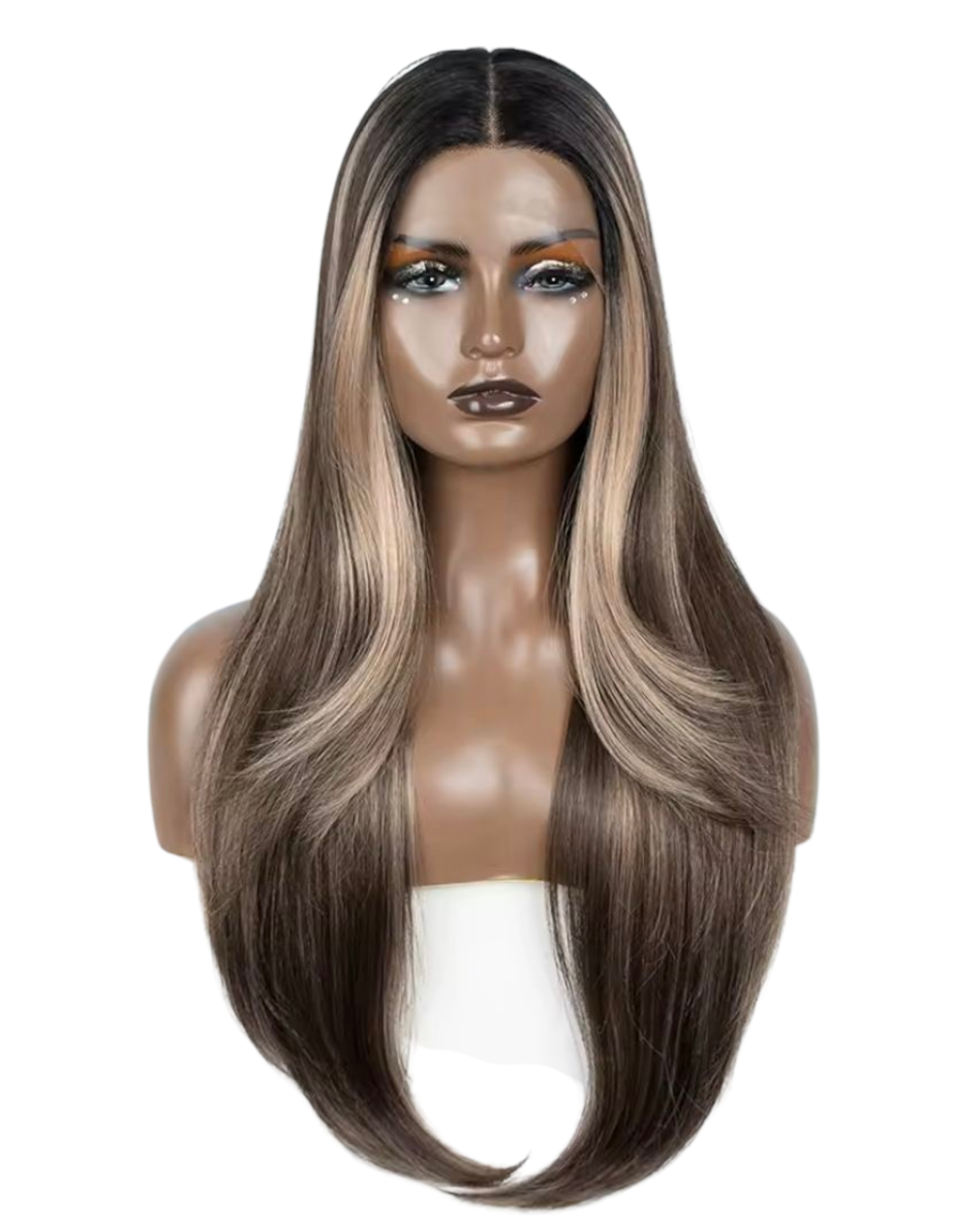 Brown Blonde Streaked Lace Front Wig. Zosia