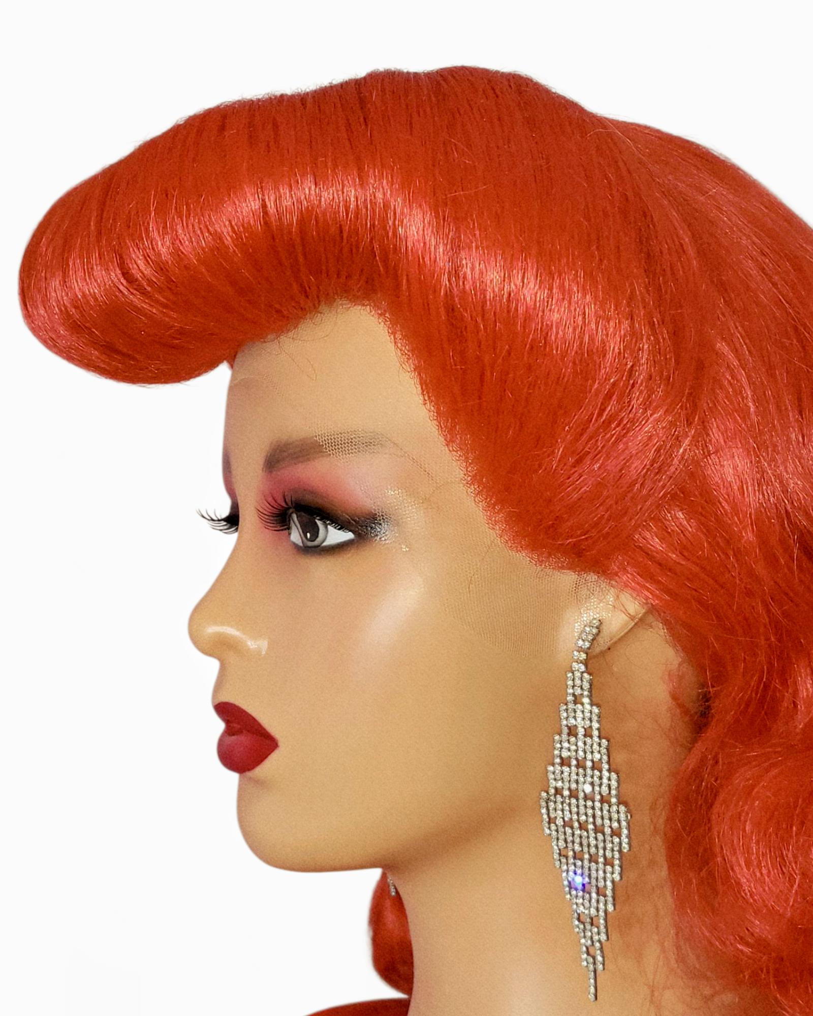 Red Pin Up Vintage Roll Wig.