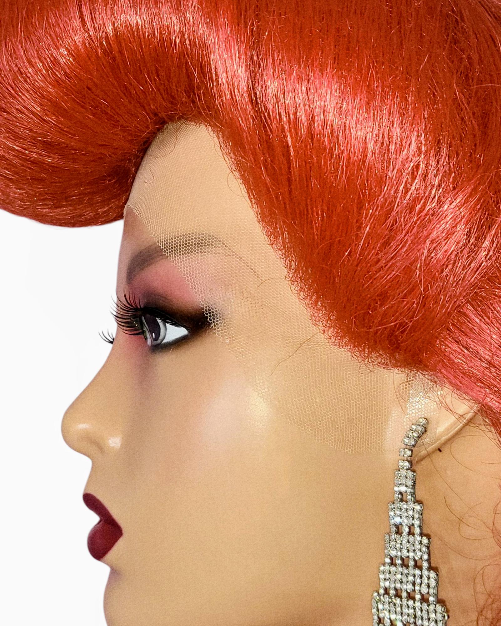 Red Pin Up Vintage Roll Wig.