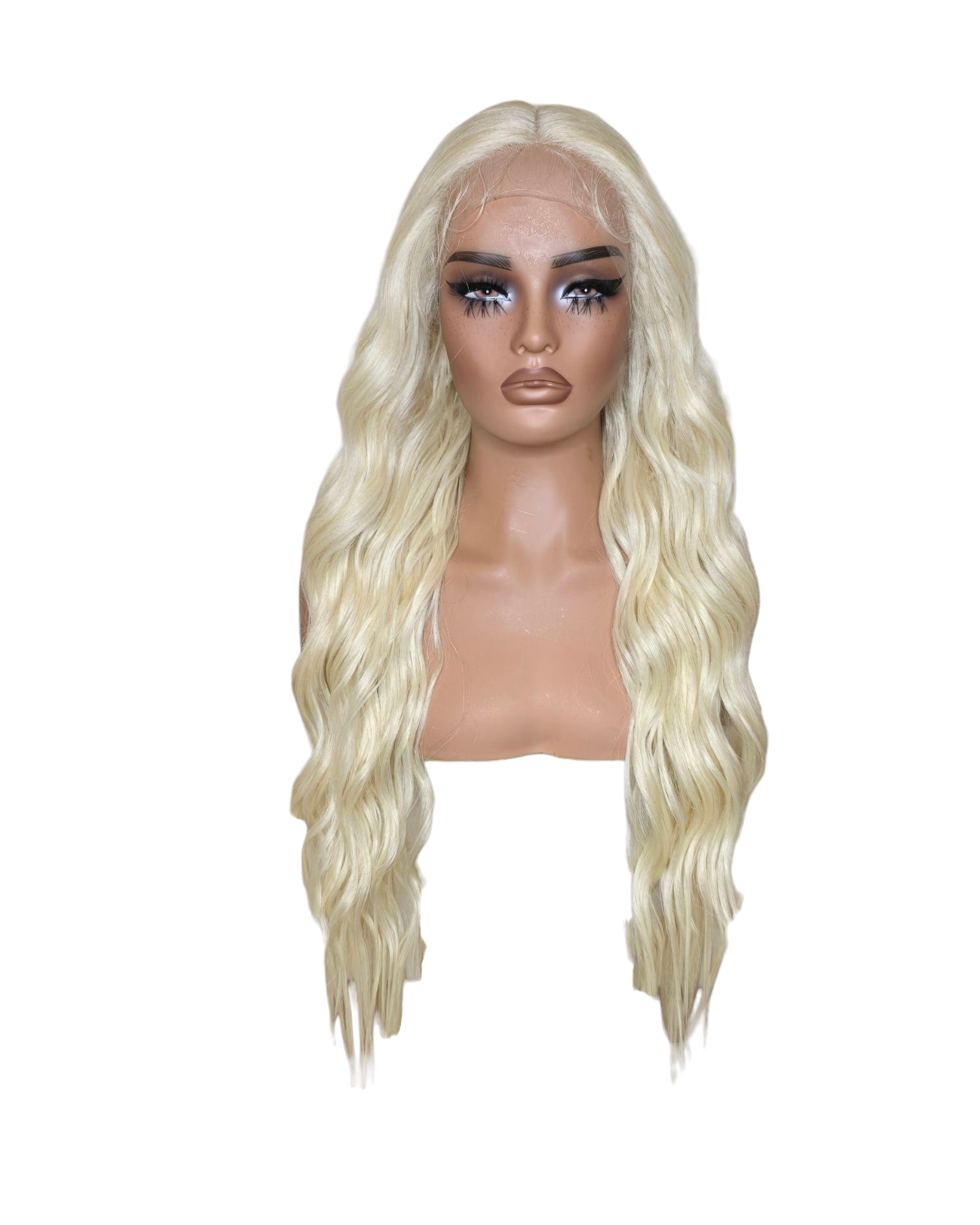 Blonde Wavy Middle Part Lace Front Wig. Badra