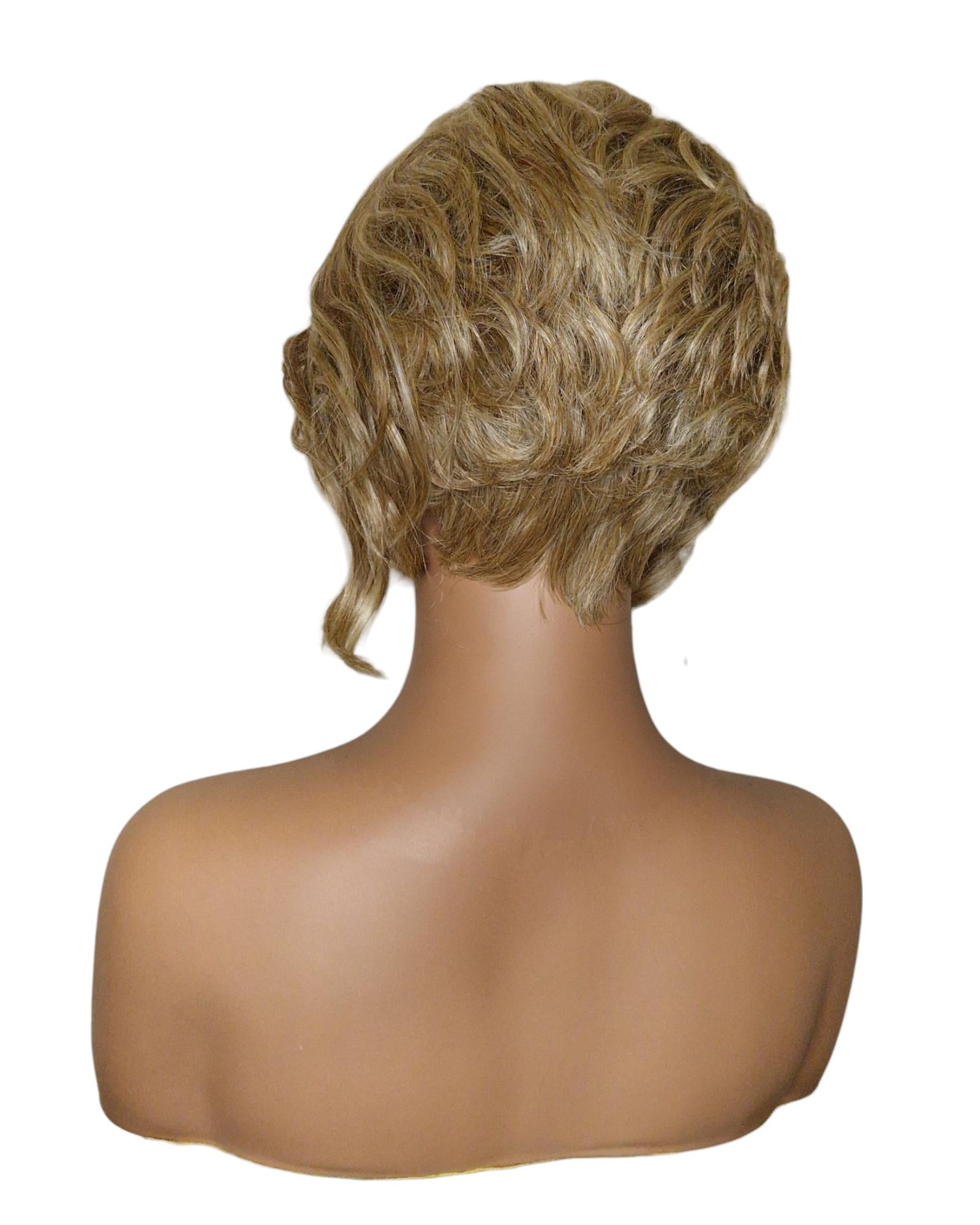 Dark Blonde Faux Up Do Bob Wig. Rose.