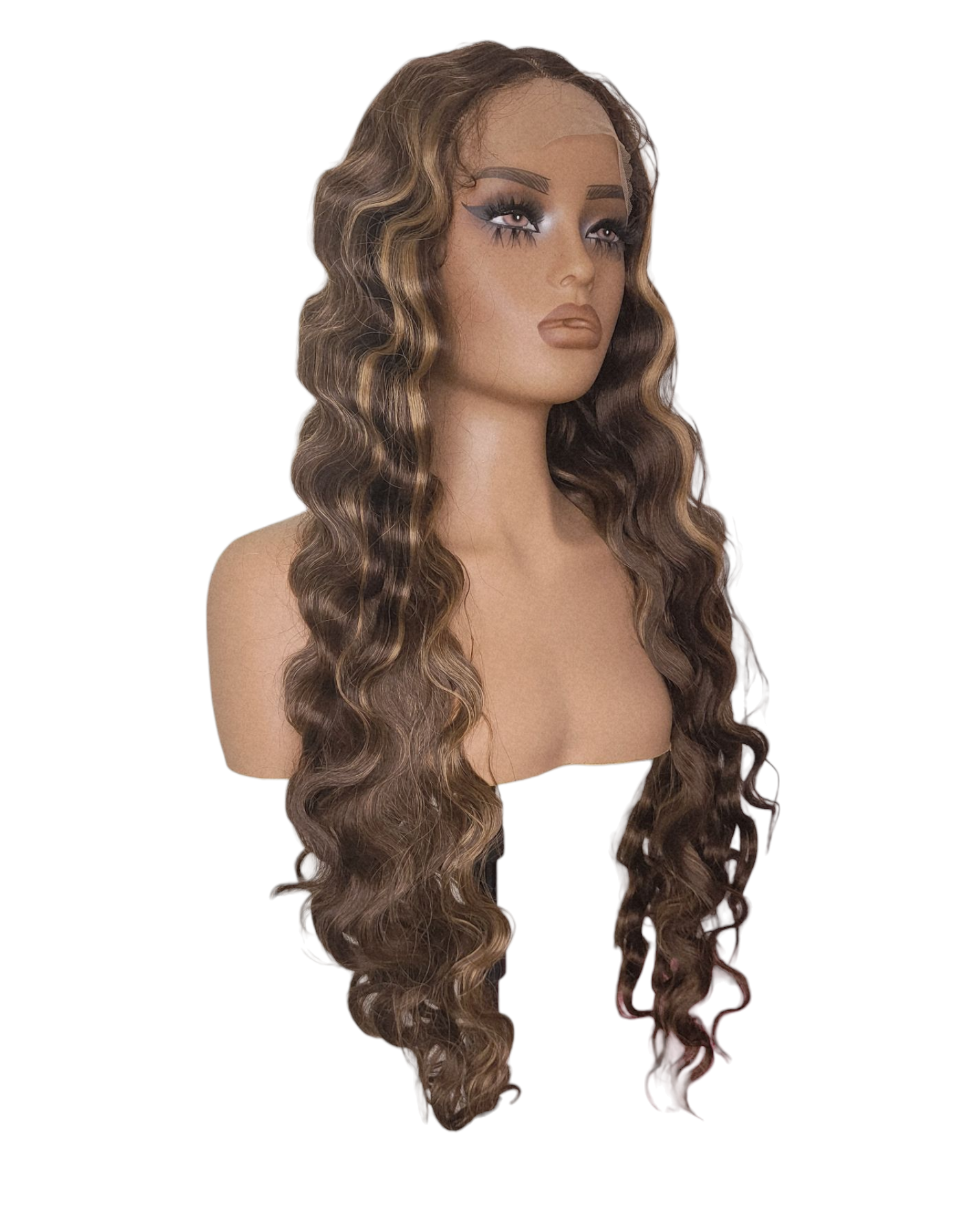 Wavy Blonde Brown Lace Front Wig. JJ