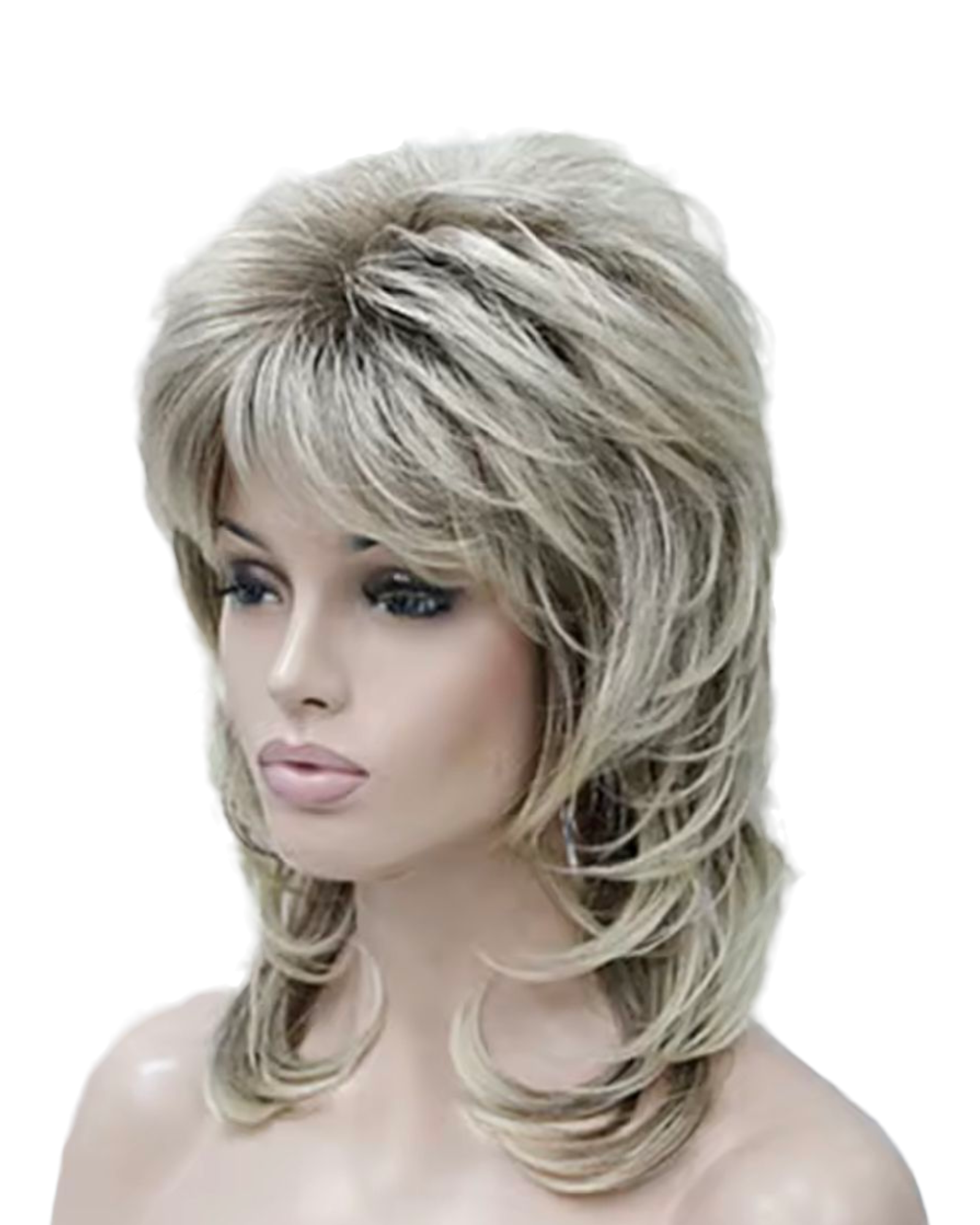 Ash Blonde Long Urchin Cut Wig. Suzi