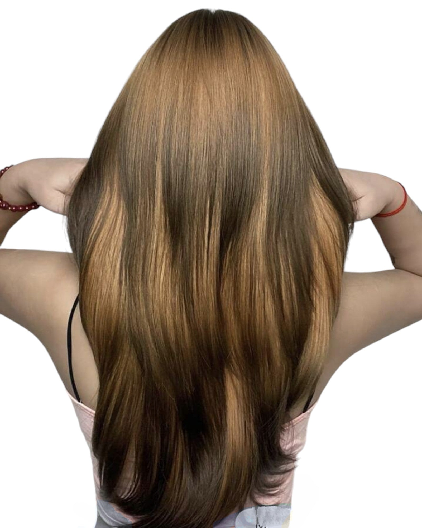 Caramel Brown Tipped Layered Wig. Ally