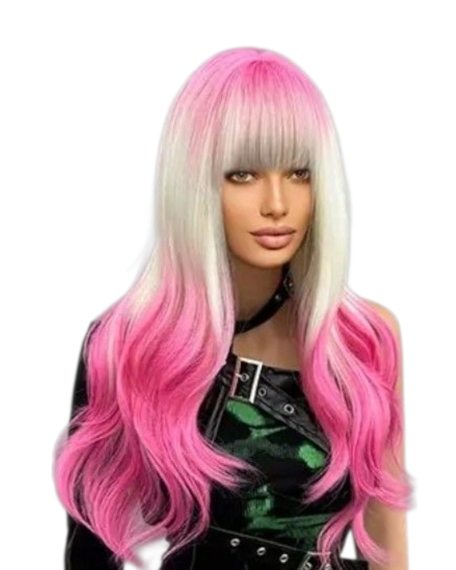 Pastel Pink Blonde Long Wig. Kei