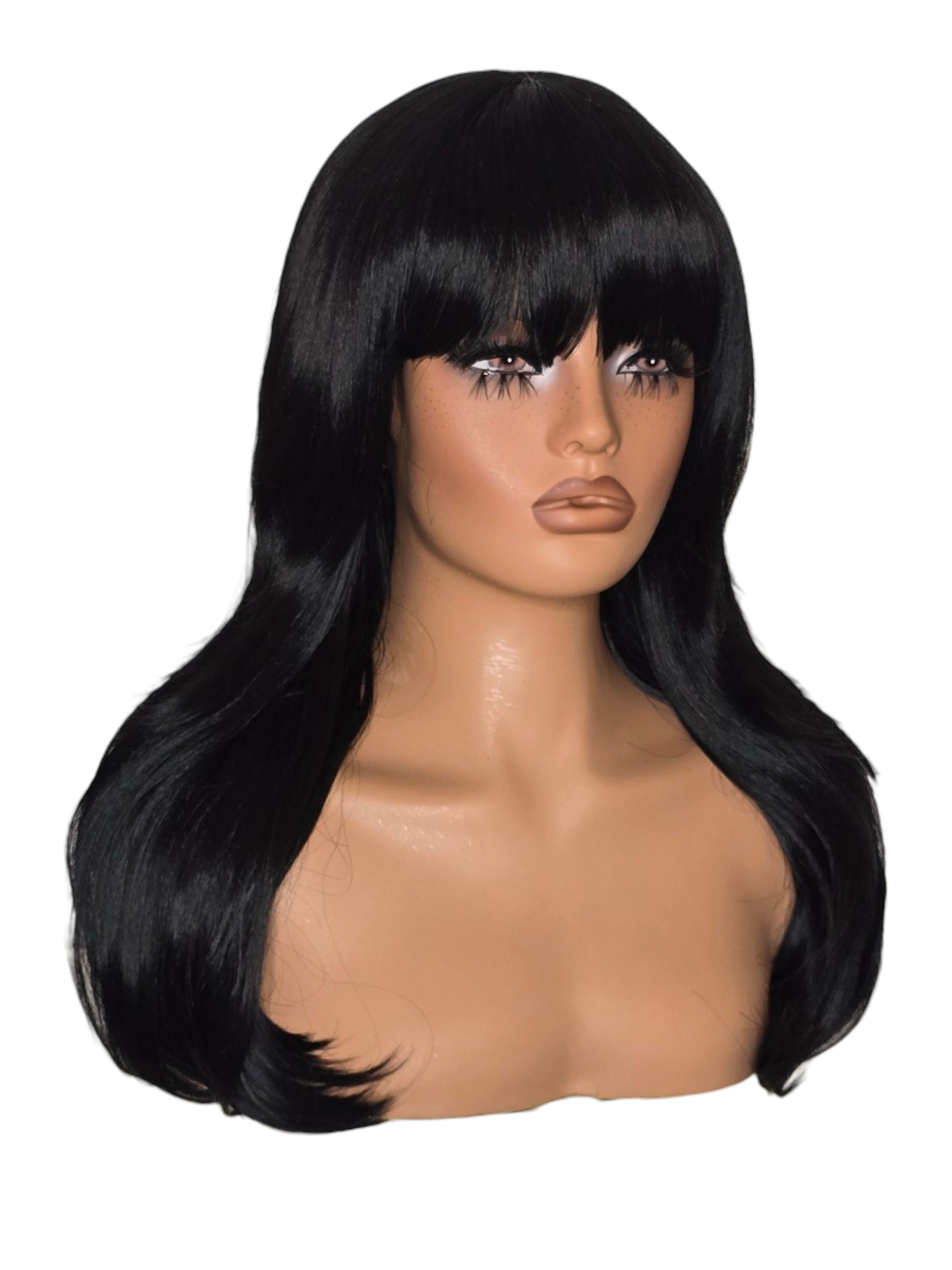 Bardot Black Volume Face Framing Wavy Wig With Bangs