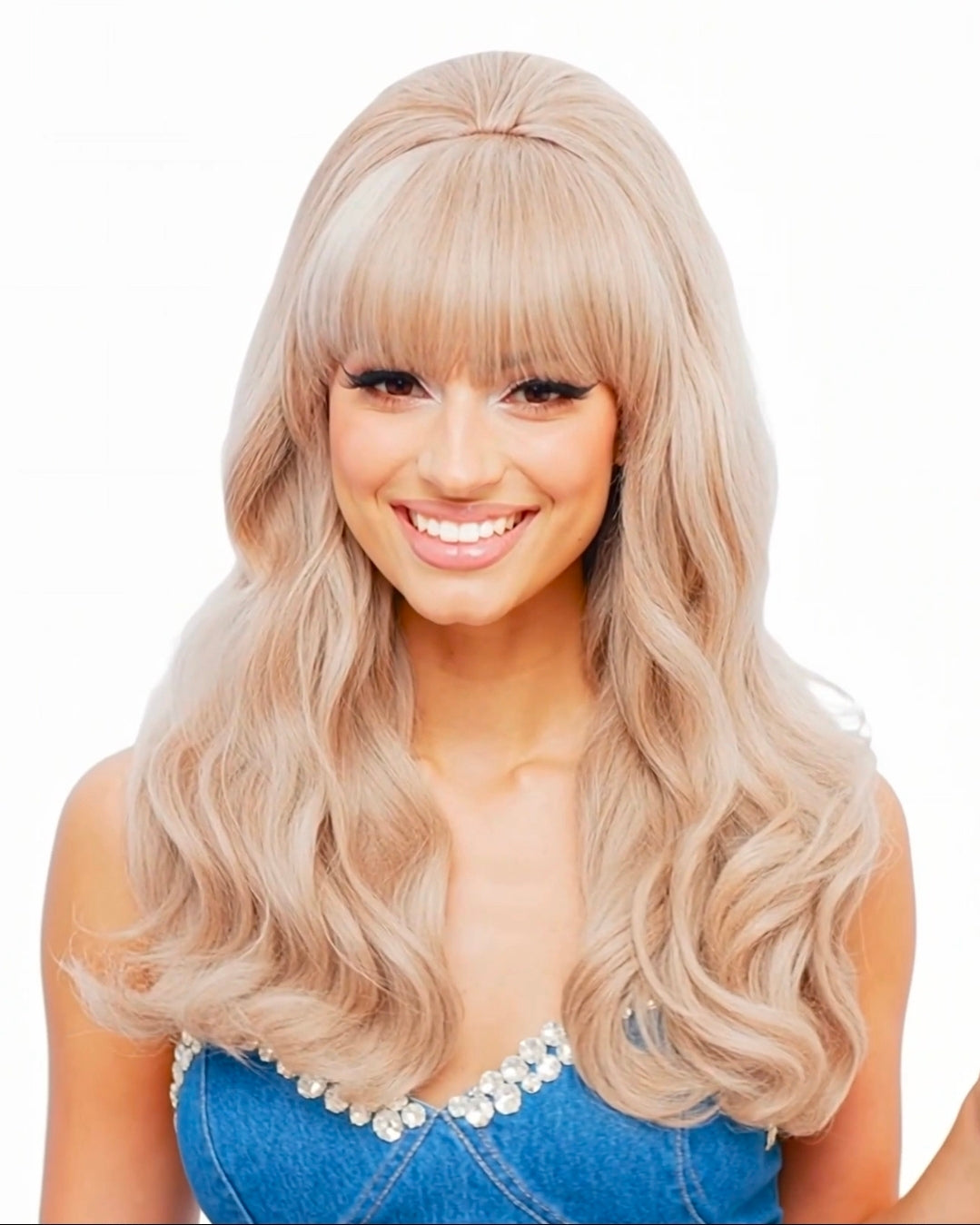 Blonde Pin Up Beehive Volume 60s Wig. Priscilla