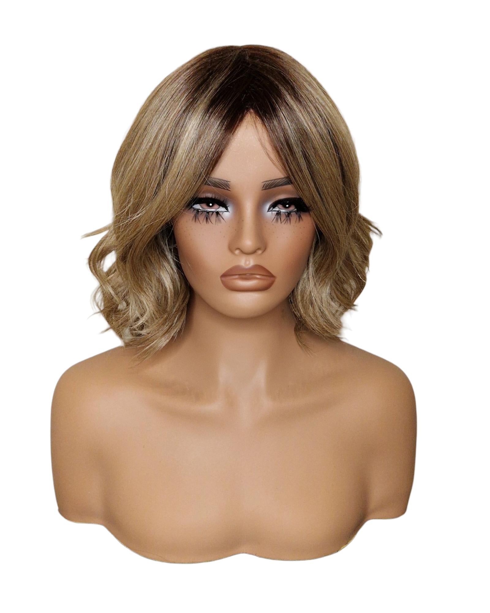 Ombre Blonde Choppy Wave Bob Wig. Abbi