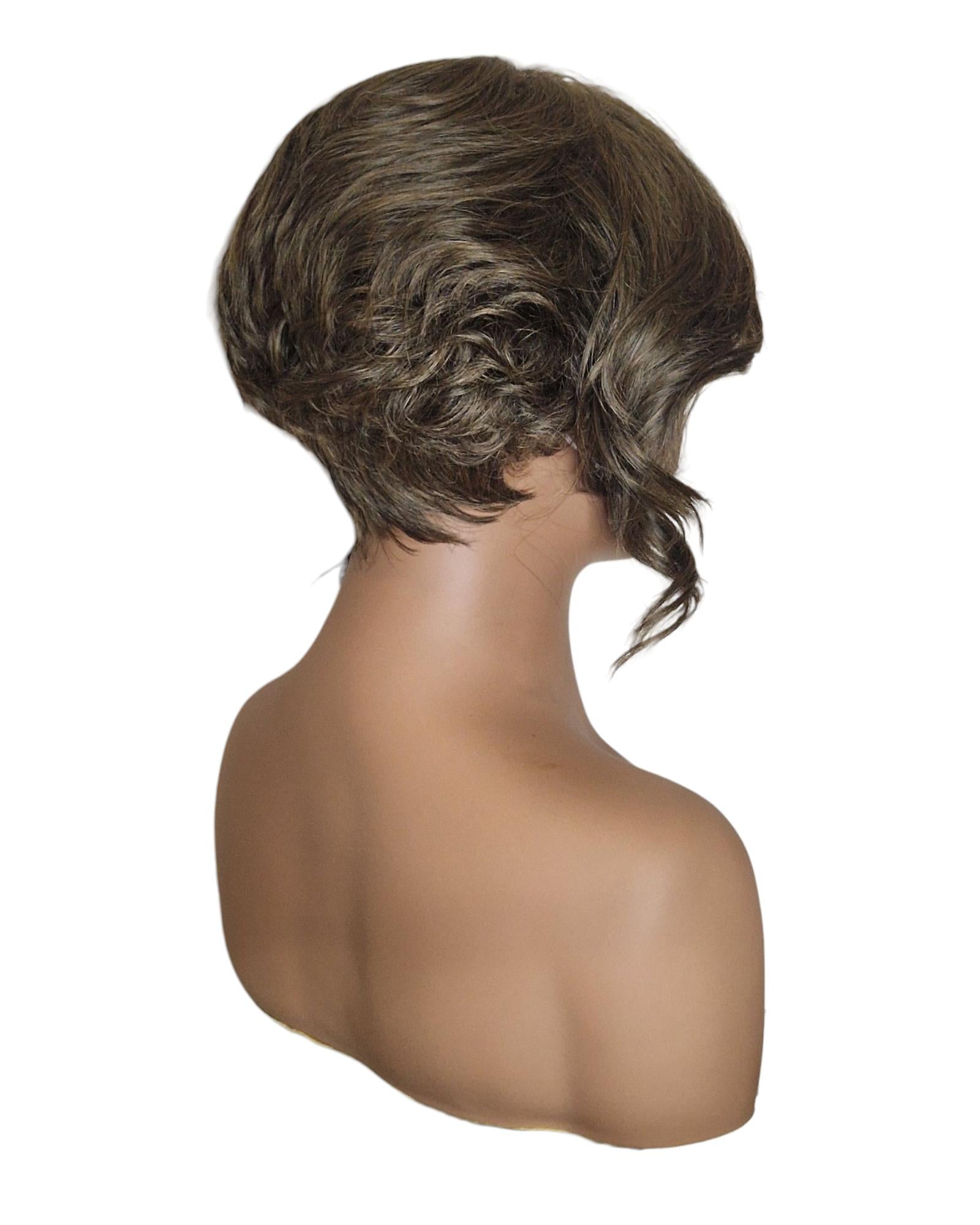 Autumn Blonde Faux Up Do Bob Wig. Rose.