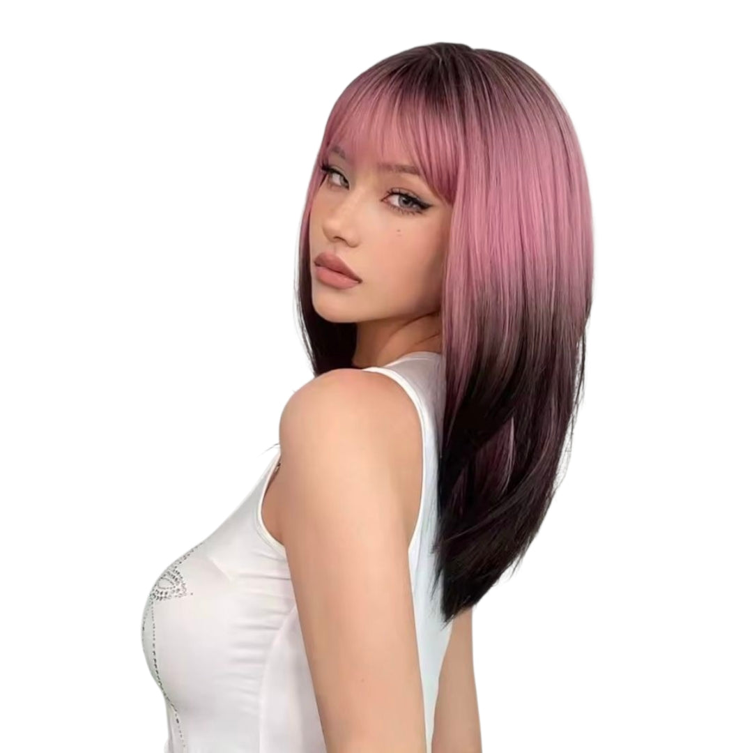 Purple Black Ombre Long Bob Wig. Alure