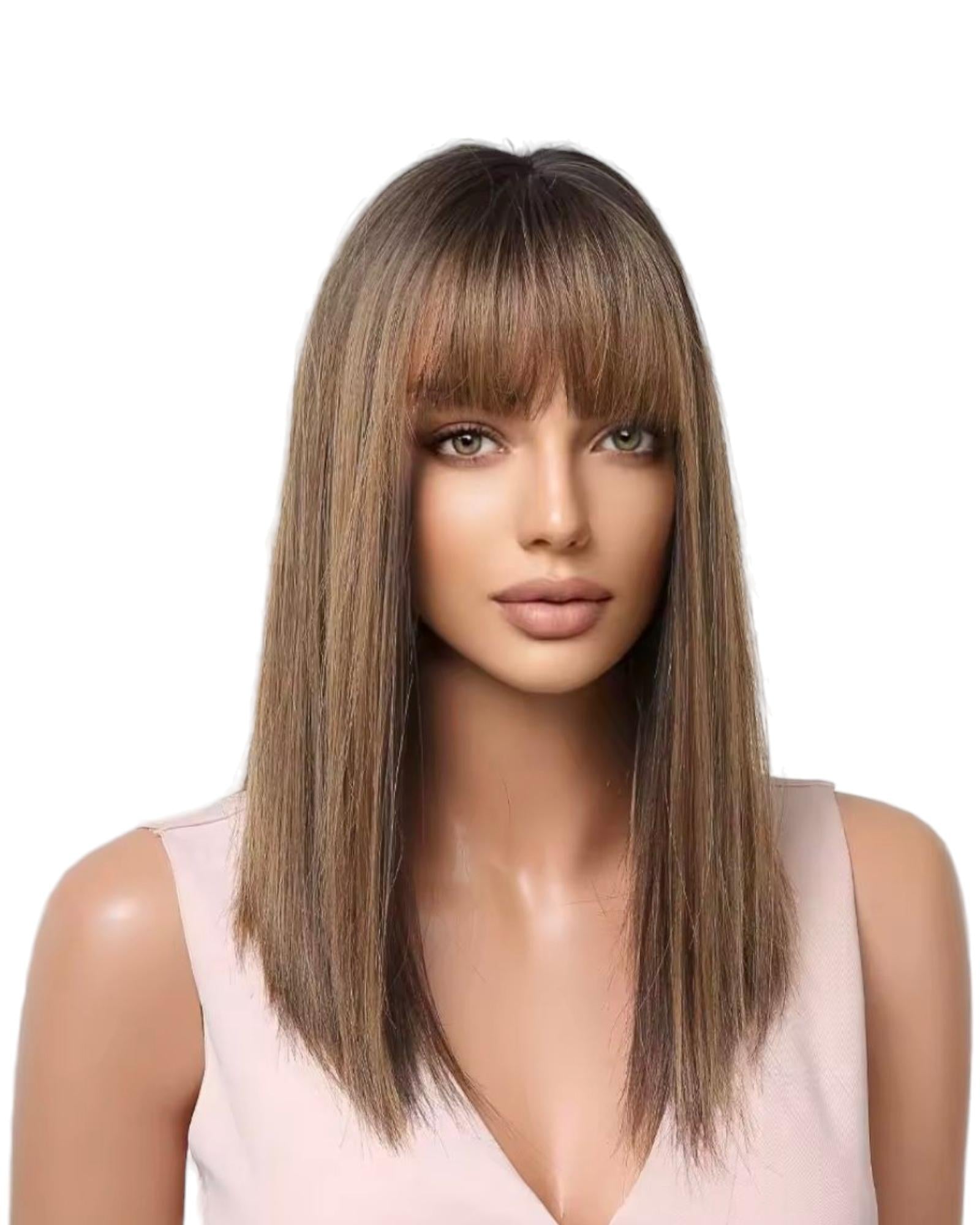 Light Brown Straight Bob Wig. Kenya