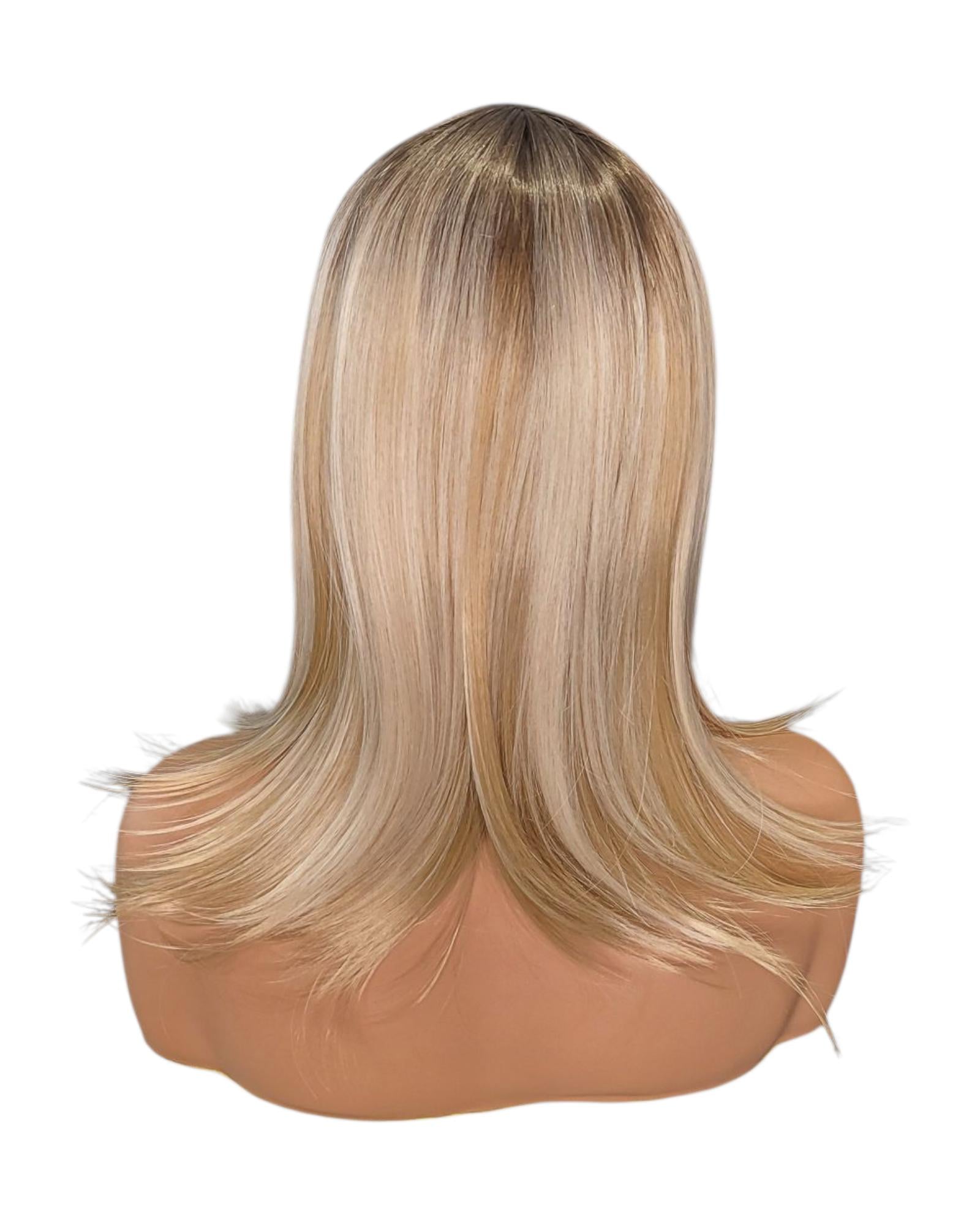 Blonde Highlighted Long Bob Wig. Alexis