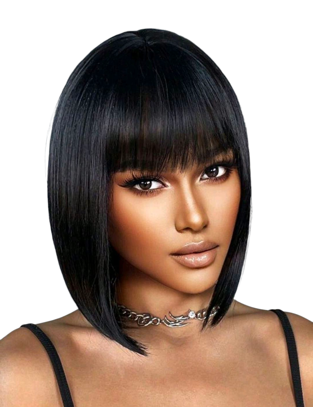 Black Bob Lob Hairstyle Wig. Katy