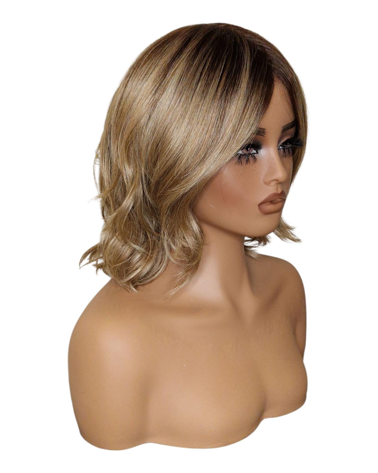 Ombre Blonde Choppy Wave Bob Wig. Abbi