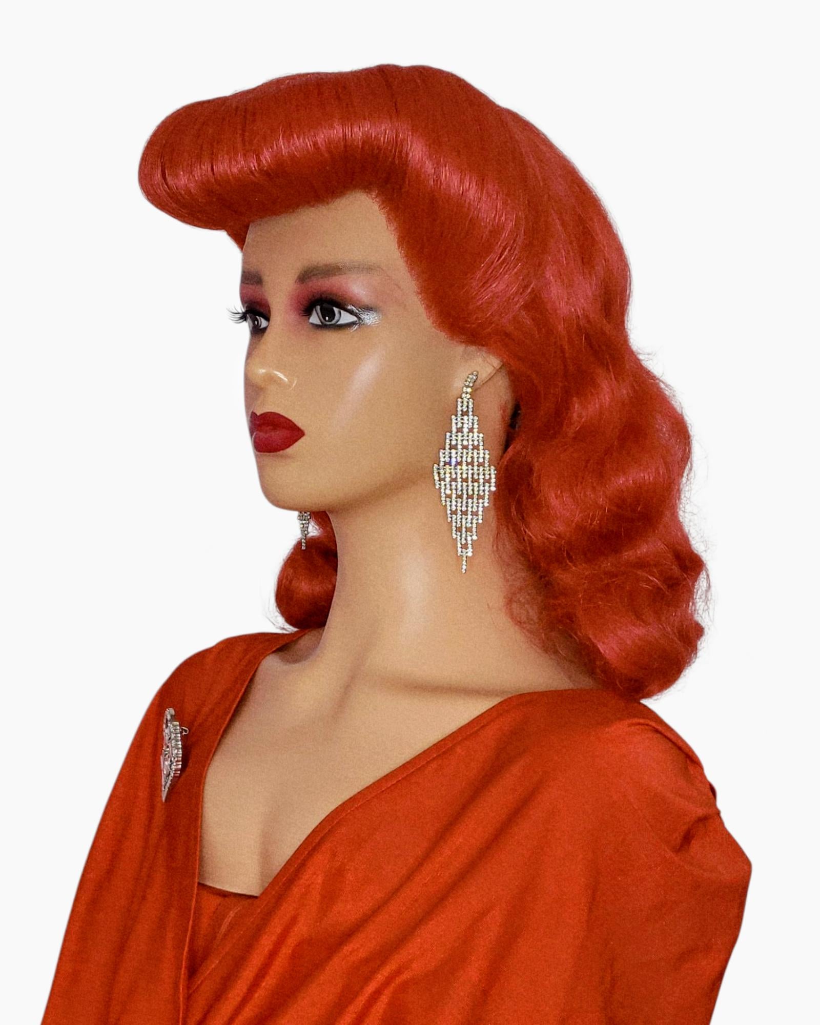 Red Pin Up Vintage Roll Wig.
