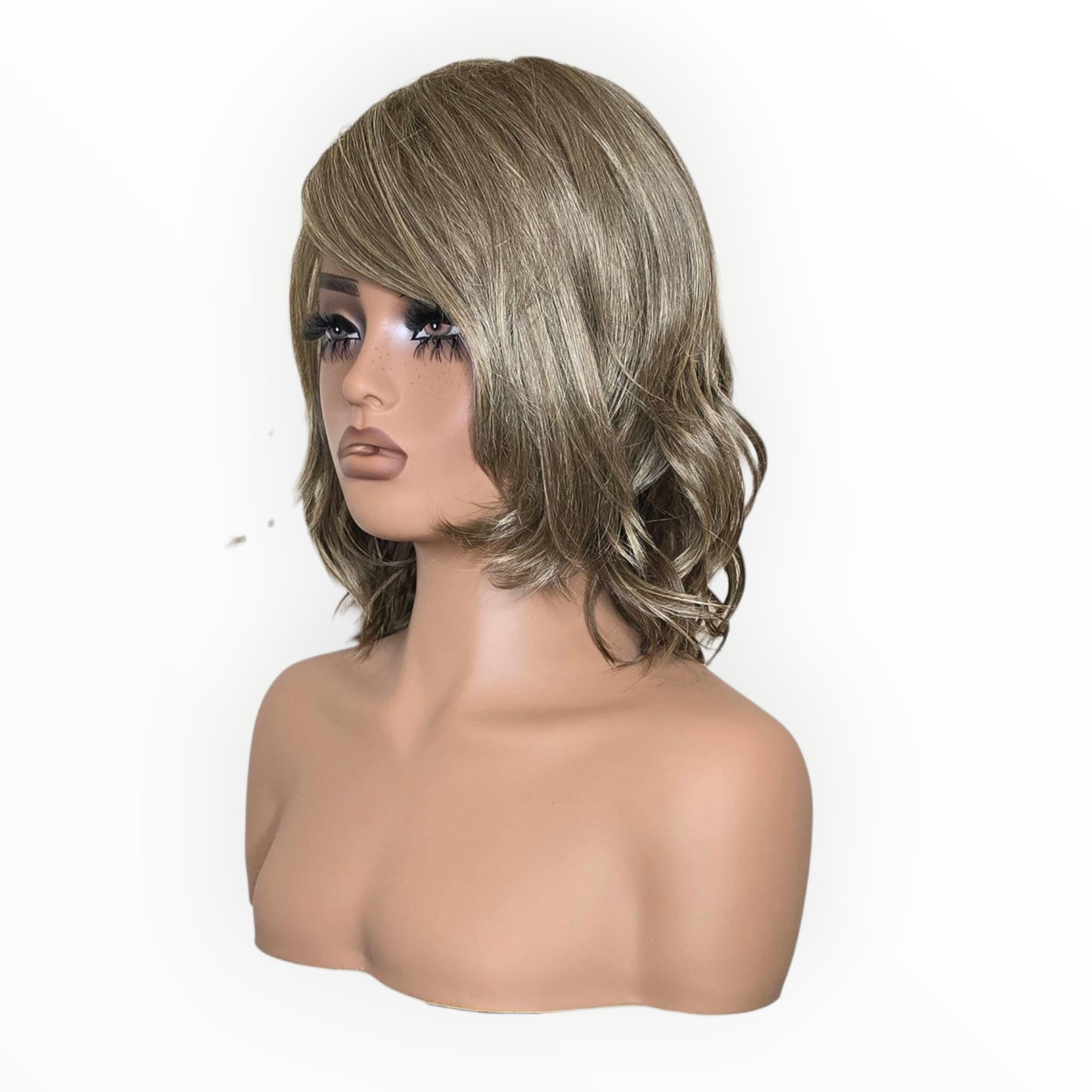 Silver Ash Blonde Wavy Bob Wig. Abbi