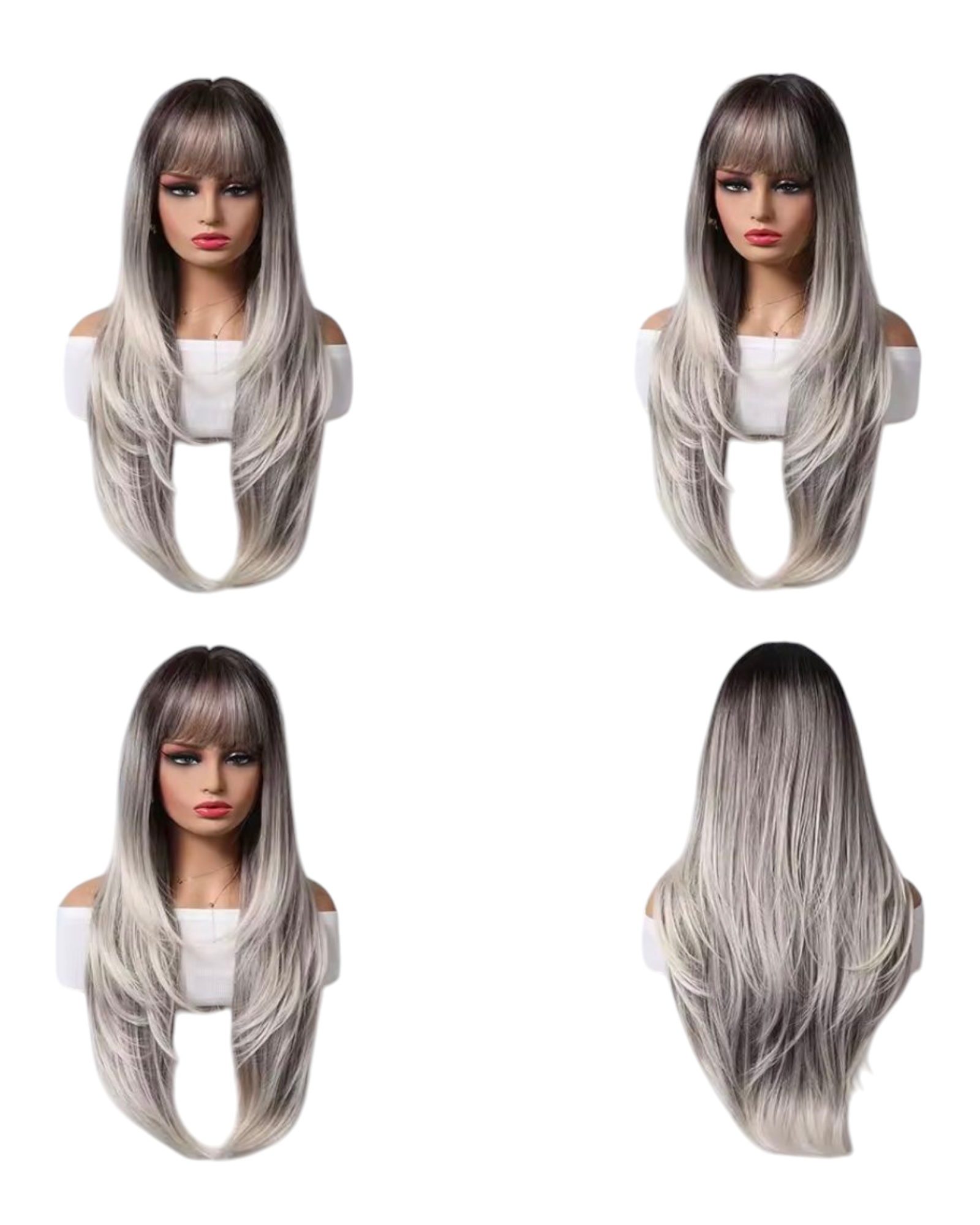 Silver Ombre Long Cosplay Wig. Eleven