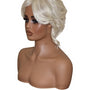 Platinum Blonde Faux Up Do Bob Wig. Rose.