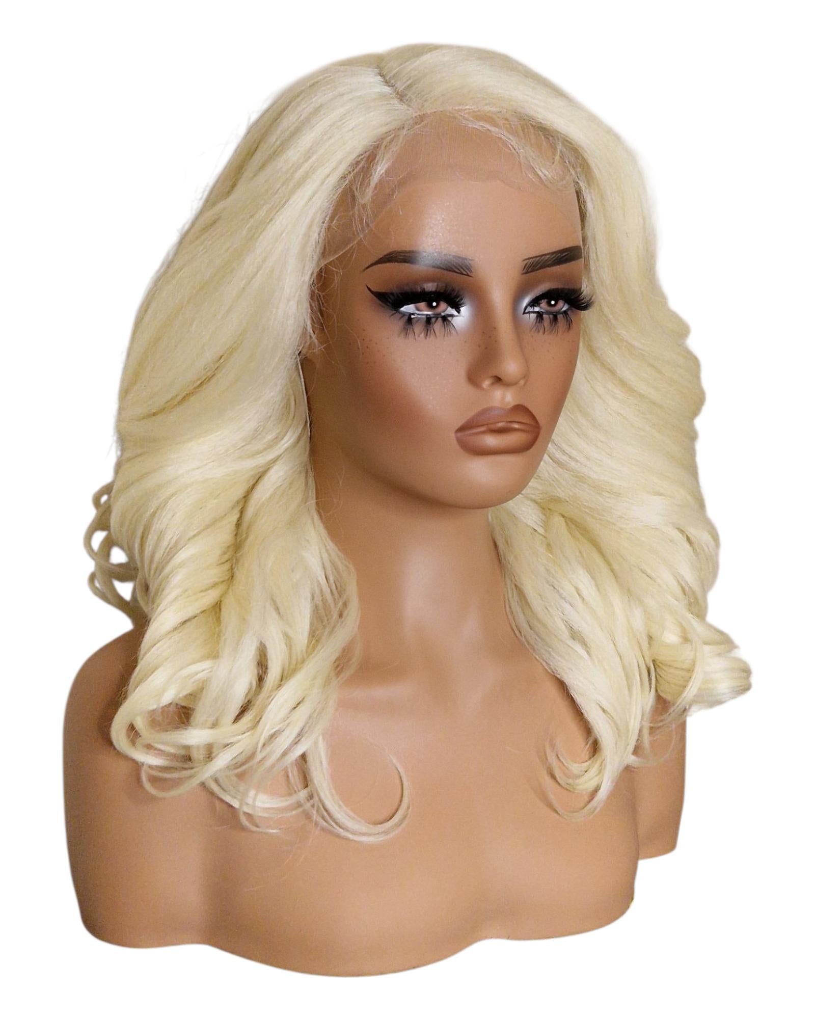 Platinum Blonde Side Part Lace Front Wig. Bala