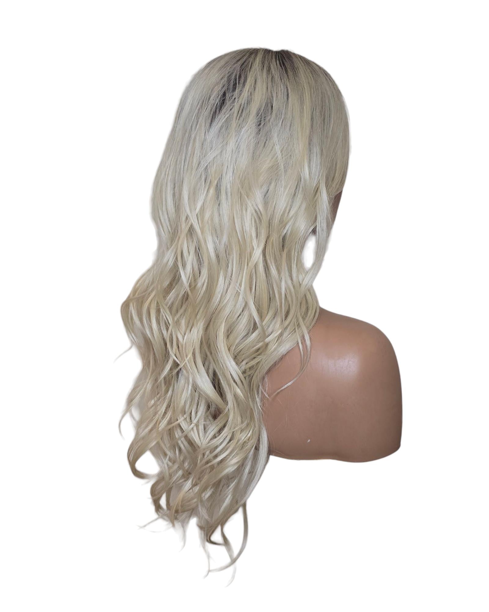 Platinum Blonde Long Wavy Wig. Abigail