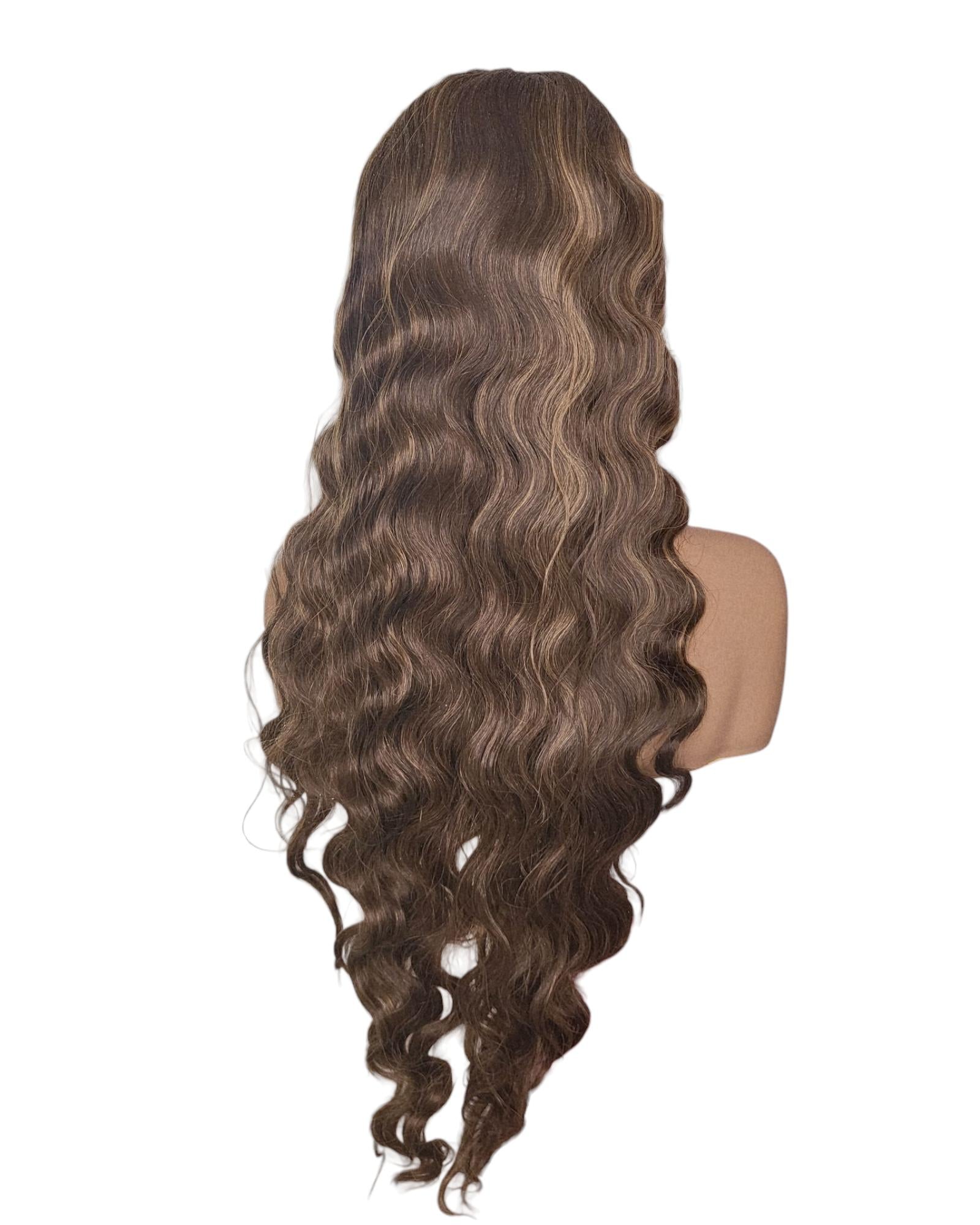 Wavy Blonde Brown Lace Front Wig. JJ