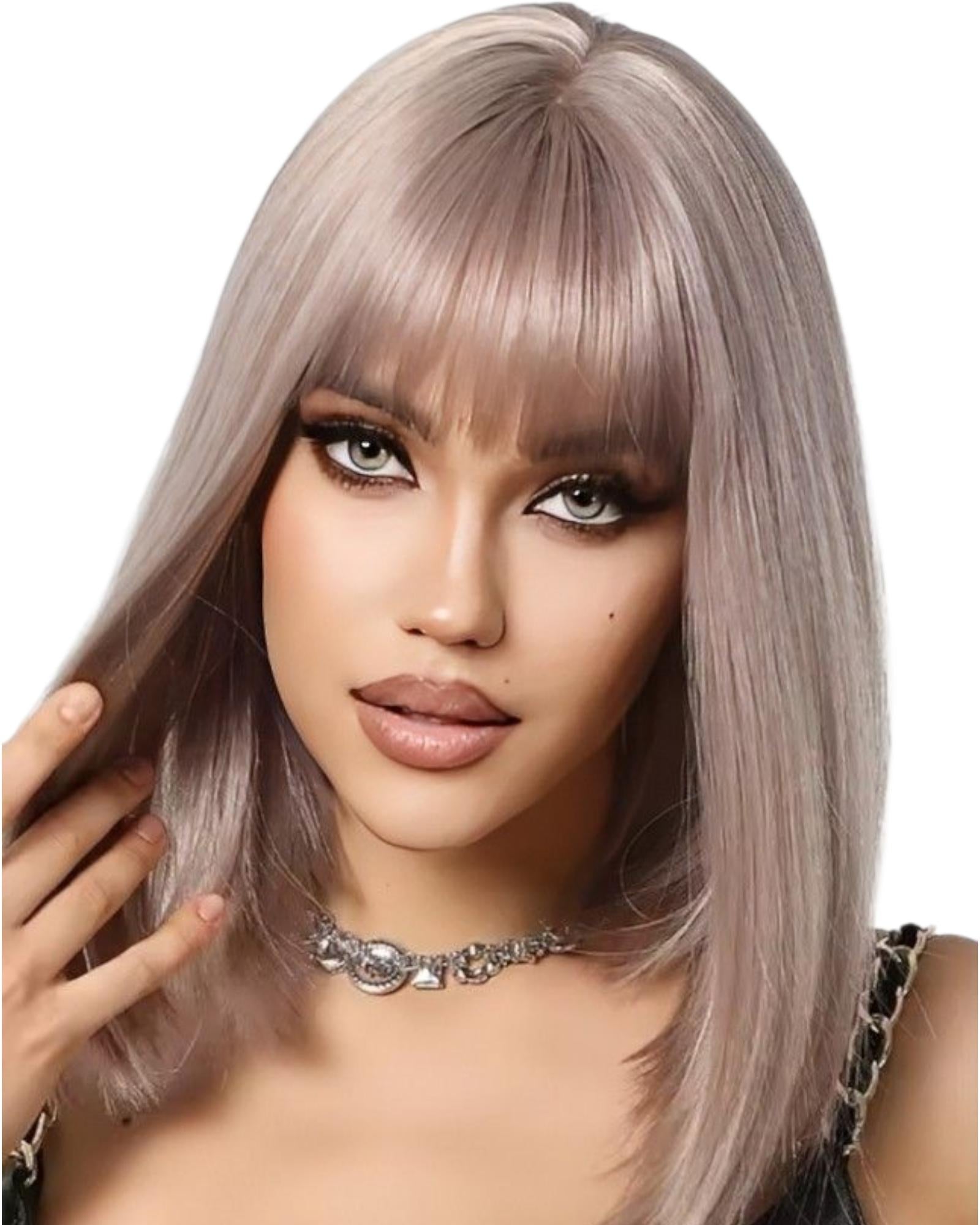 Champagne Blonde Long Bob Wig. Kaye