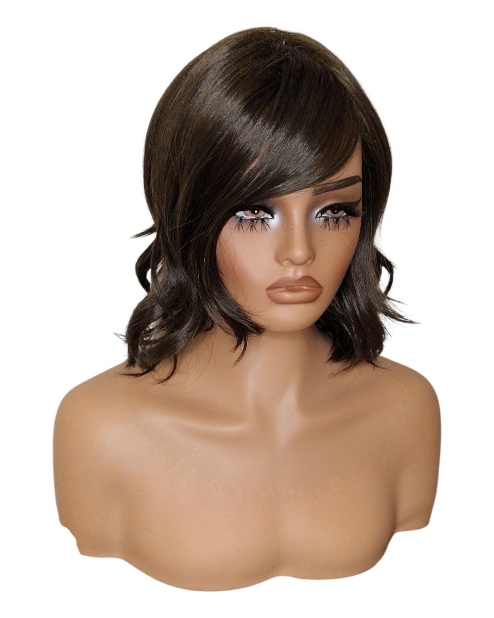 Dark Brown Choppy Bob Abigail by CelebWigs