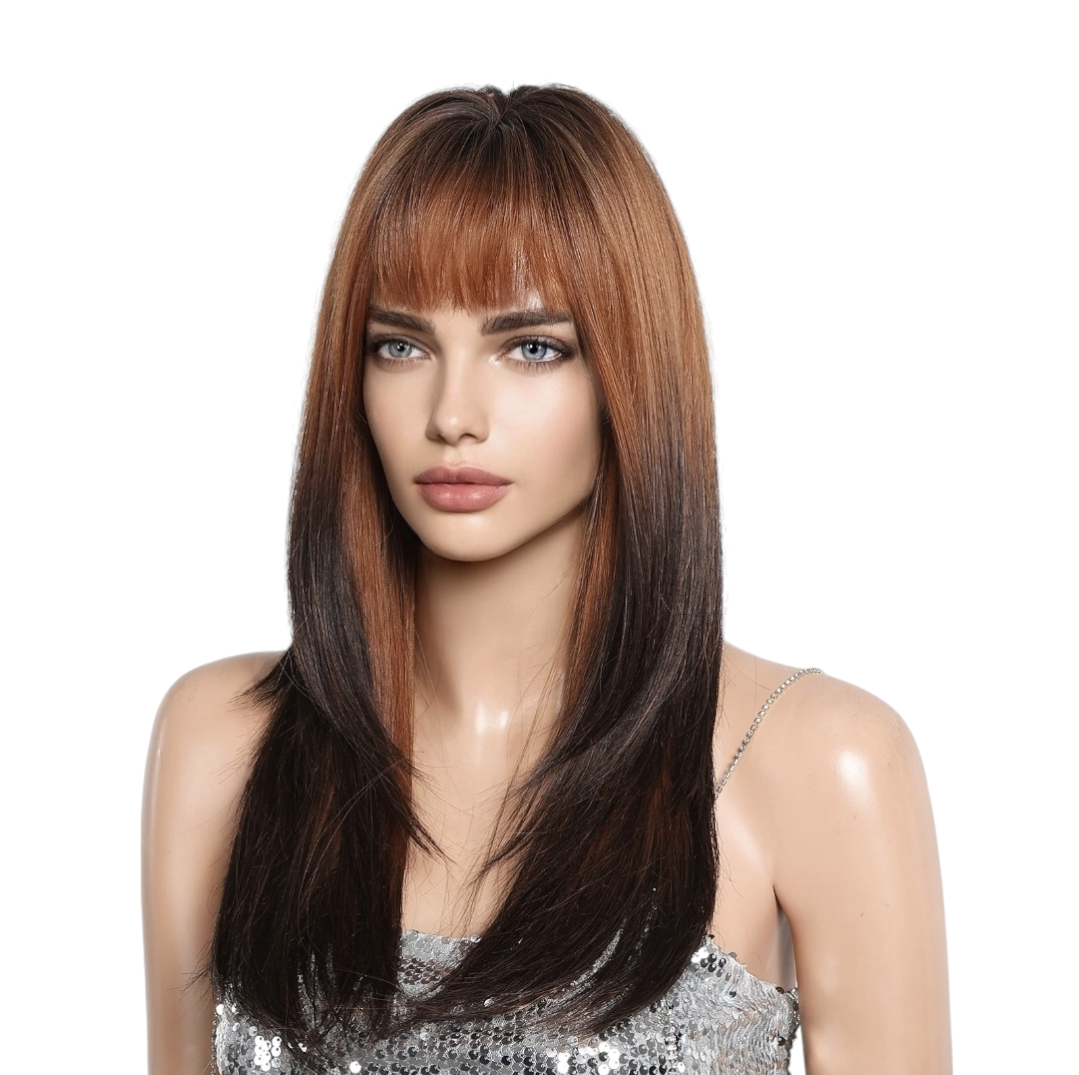 Ombre Copper Brown Wig. Rustie.
