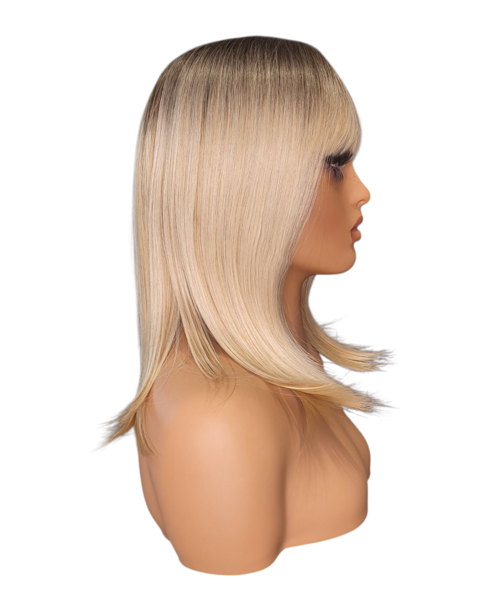 Blonde Highlighted Long Bob Wig. Alexis